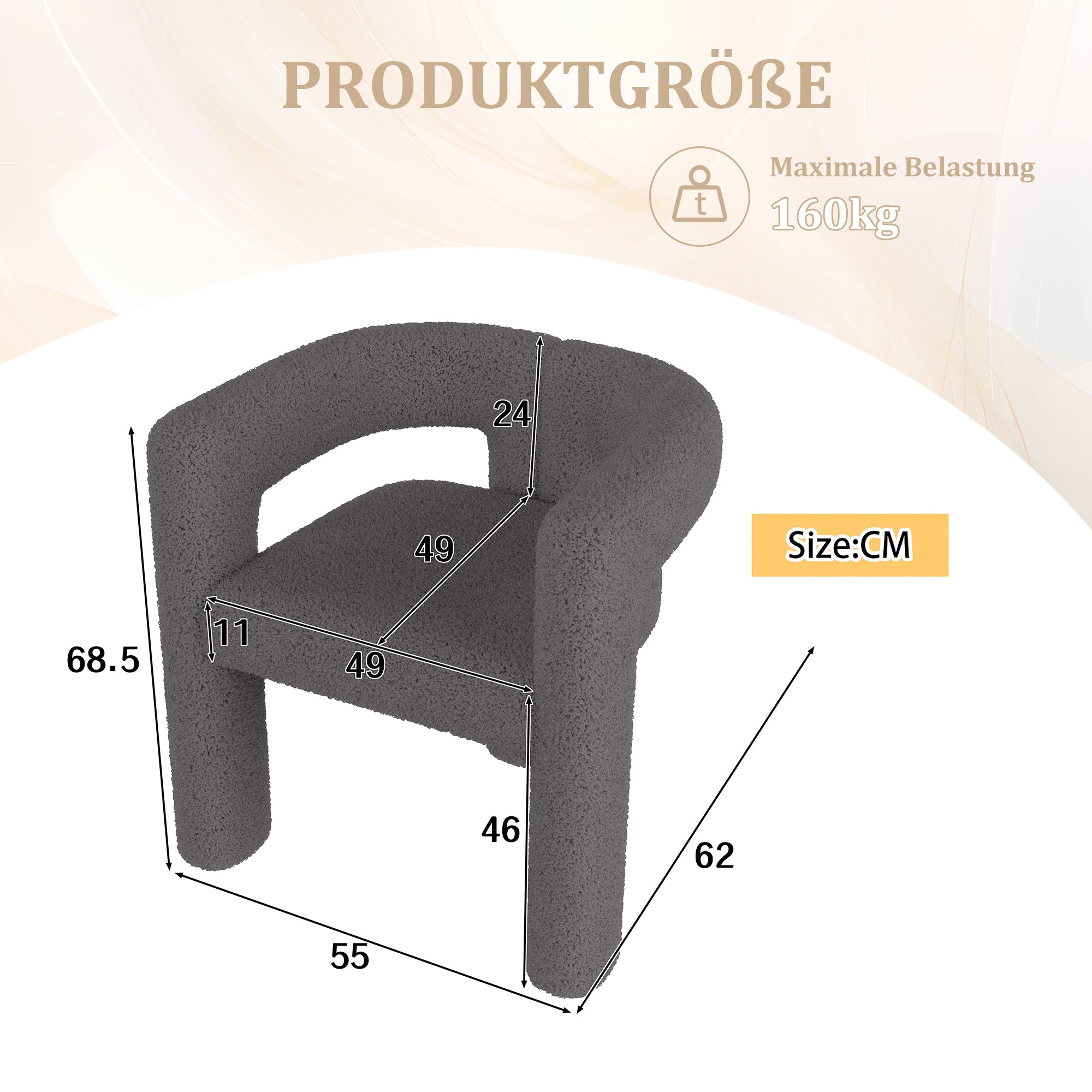 Ergonomic Armchair, Comfortable Versatile Quick-Assemble, Premium Teddy Pile