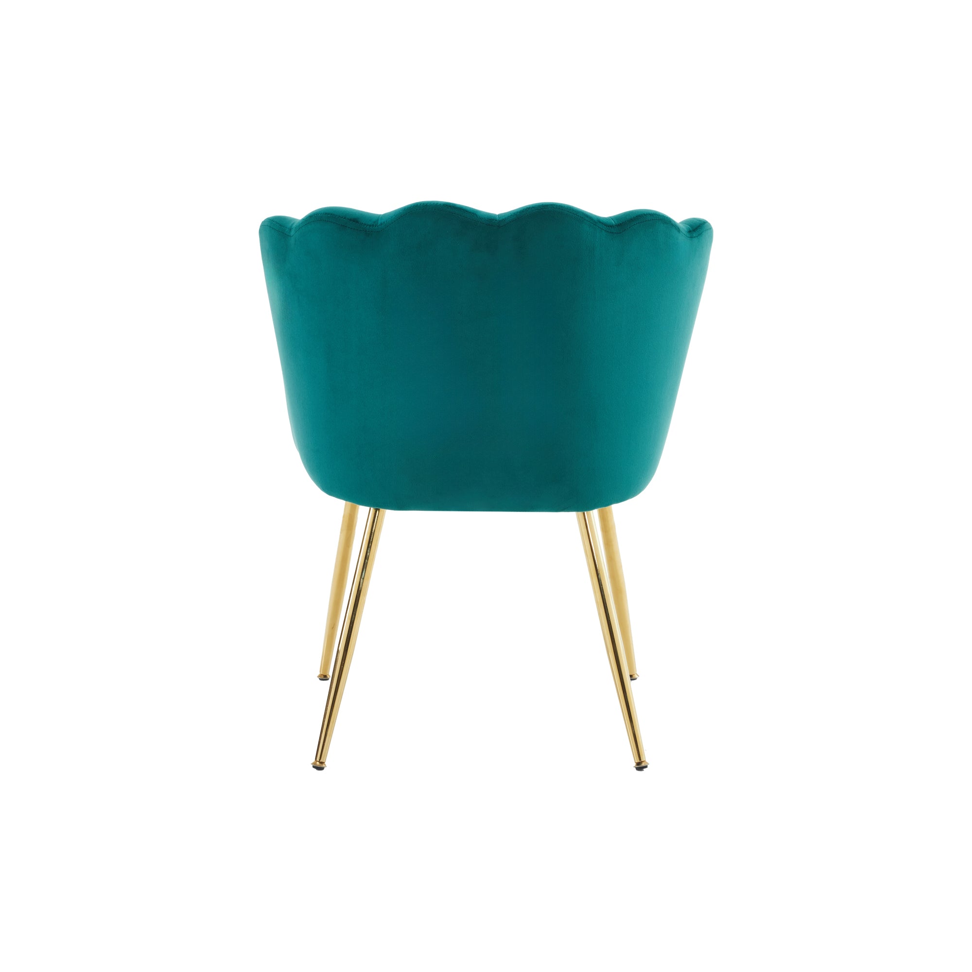 Chairs, Set of 6 Modern Velvet Upholstered with Petal Back, Gold Legs