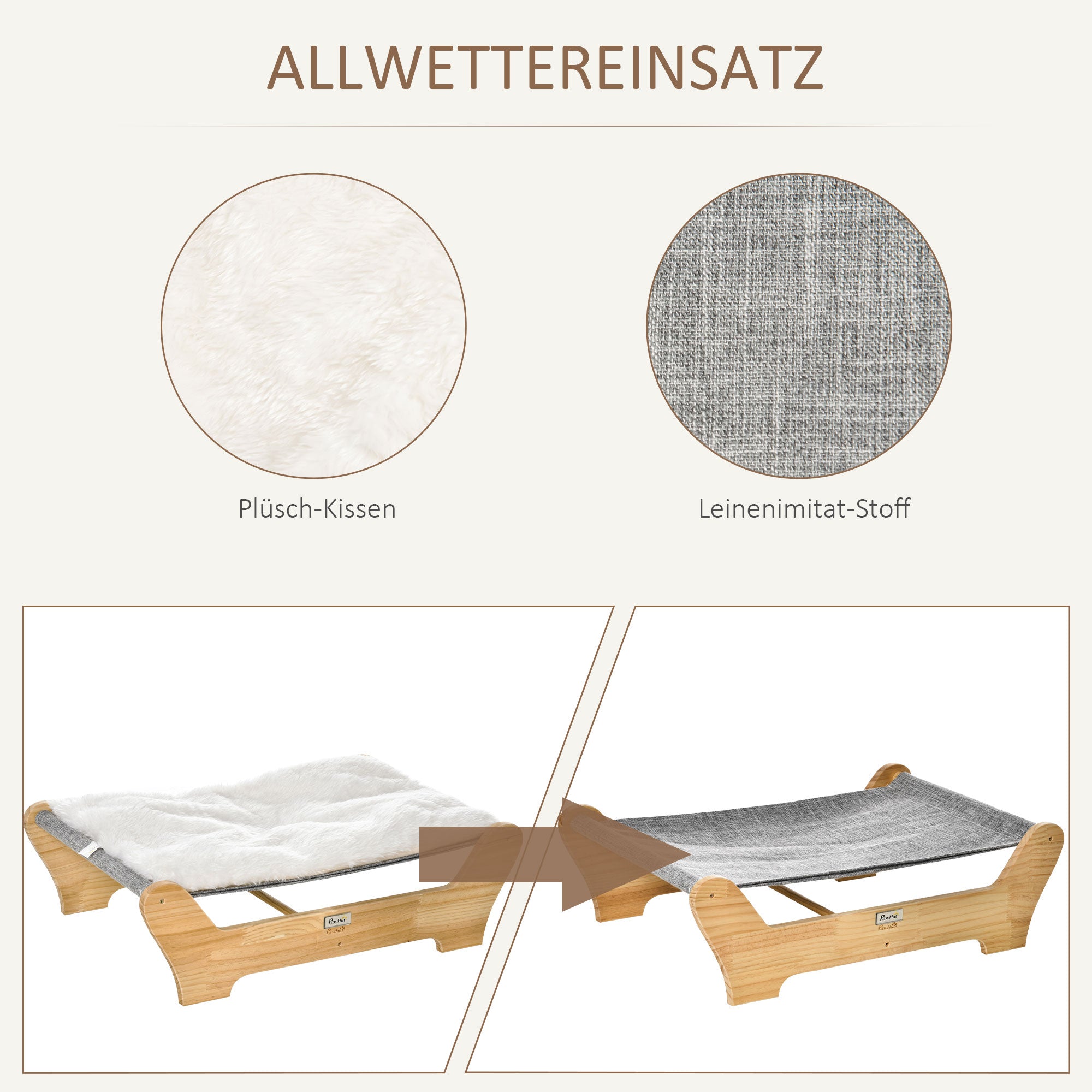 Cat Bed Hammock, Raised Cat Nest, Soft Pinewood