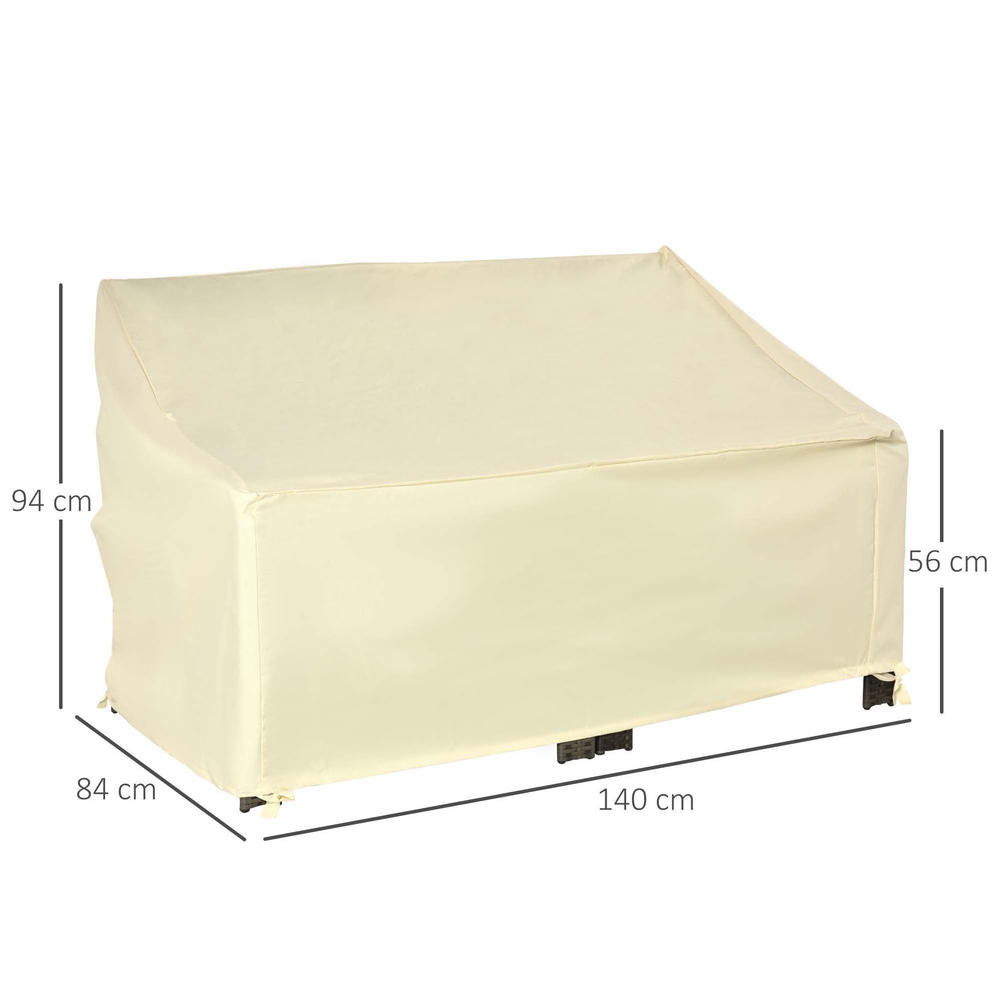 Furniture Cover, 2 Seater Sofa Protector Waterproof for Garden Patio, Beige 600D Oxford Cloth