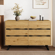Modern sideboard cabinet with 6 drawers, wood look