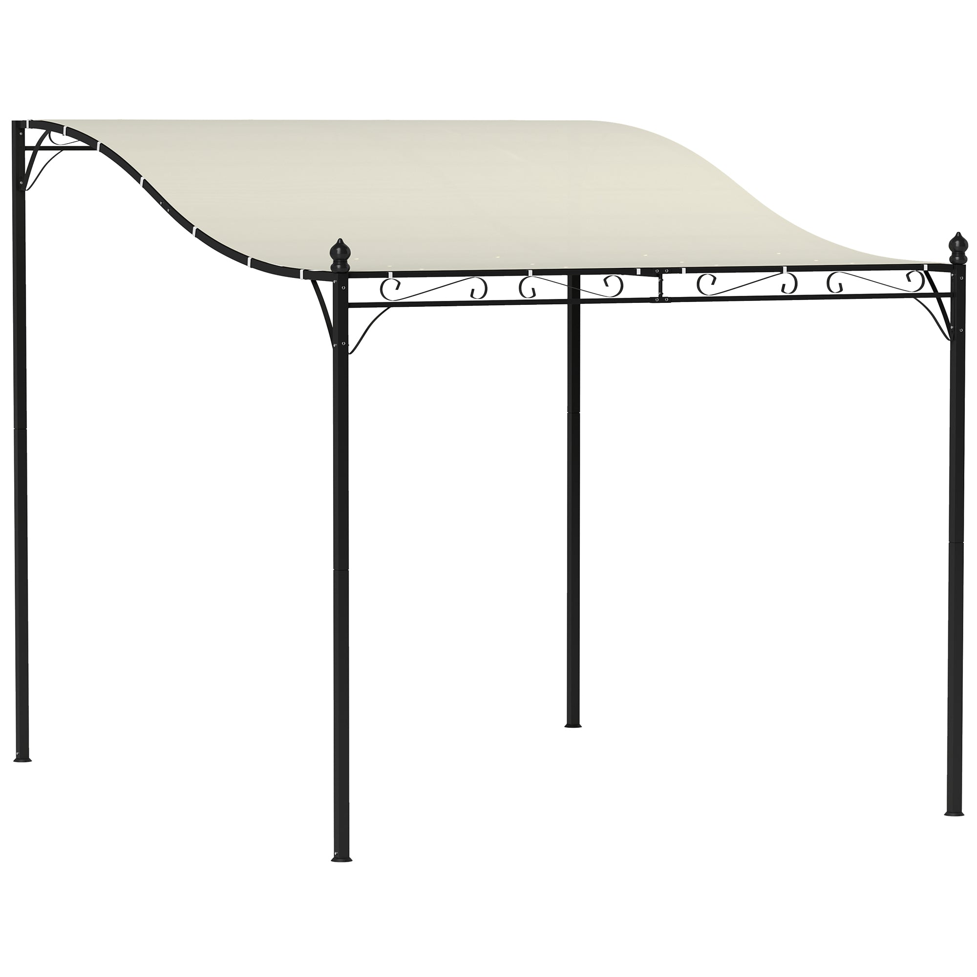 Pergola Pavilion Lean-to Water-Repellent Canopy Freestanding 2.5x3x2.5m Cream White