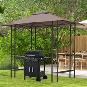BBQ Tent Canopy 2.5 x 1.5m Outdoor Gazebo Sun Shelter - Coffee