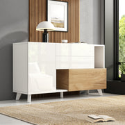Sideboard, Storage, High-Gloss White Wood