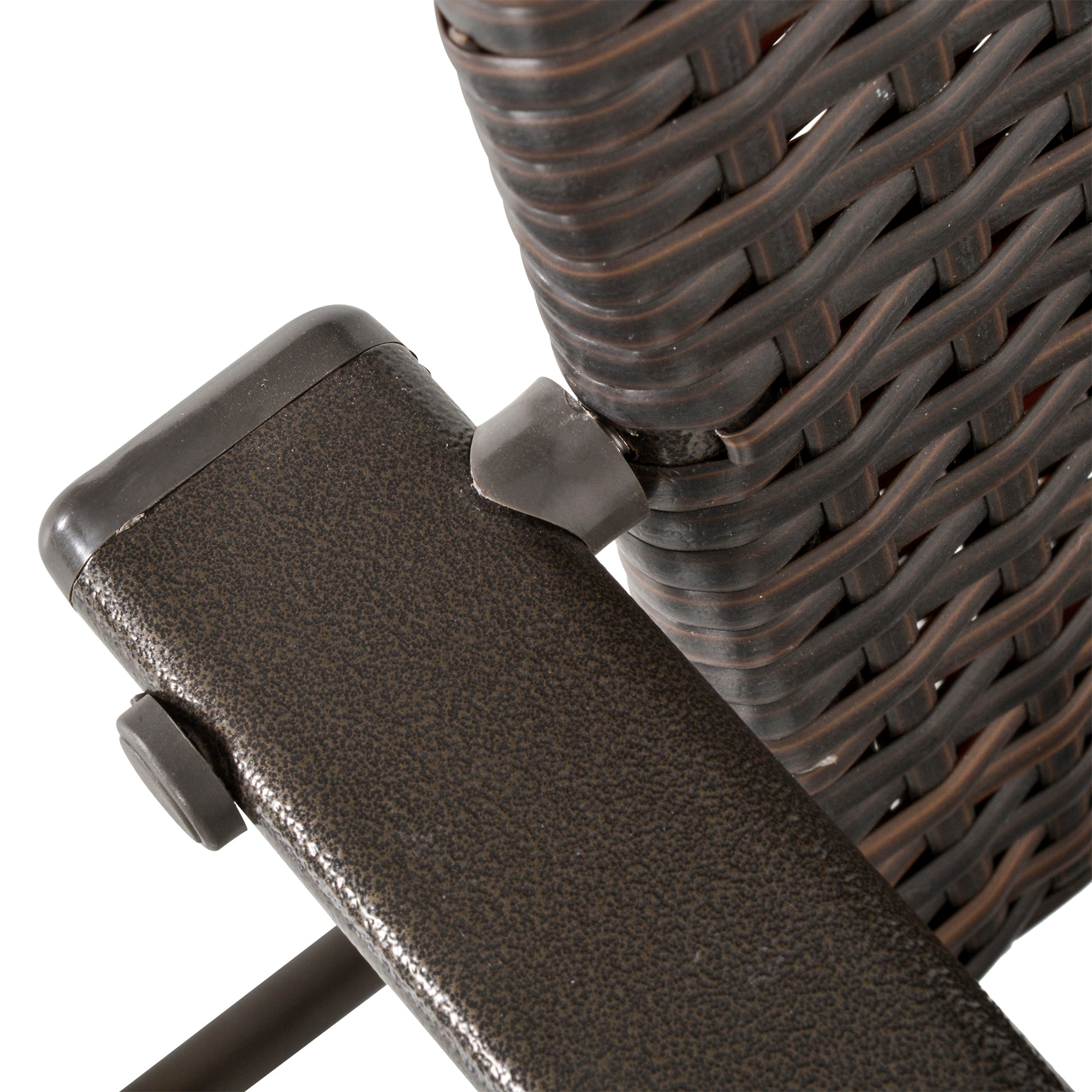 Folding Rattan Seat Chairs, Set of Four - Brown