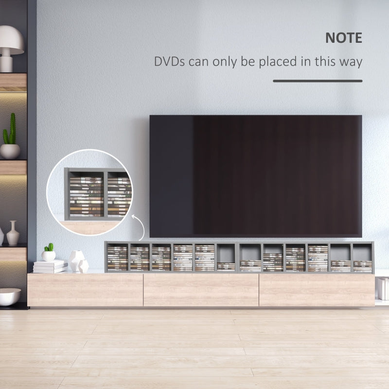 204 CD Media Display Shelf Unit Set of 2 Adjustable Tower Rack, Grey