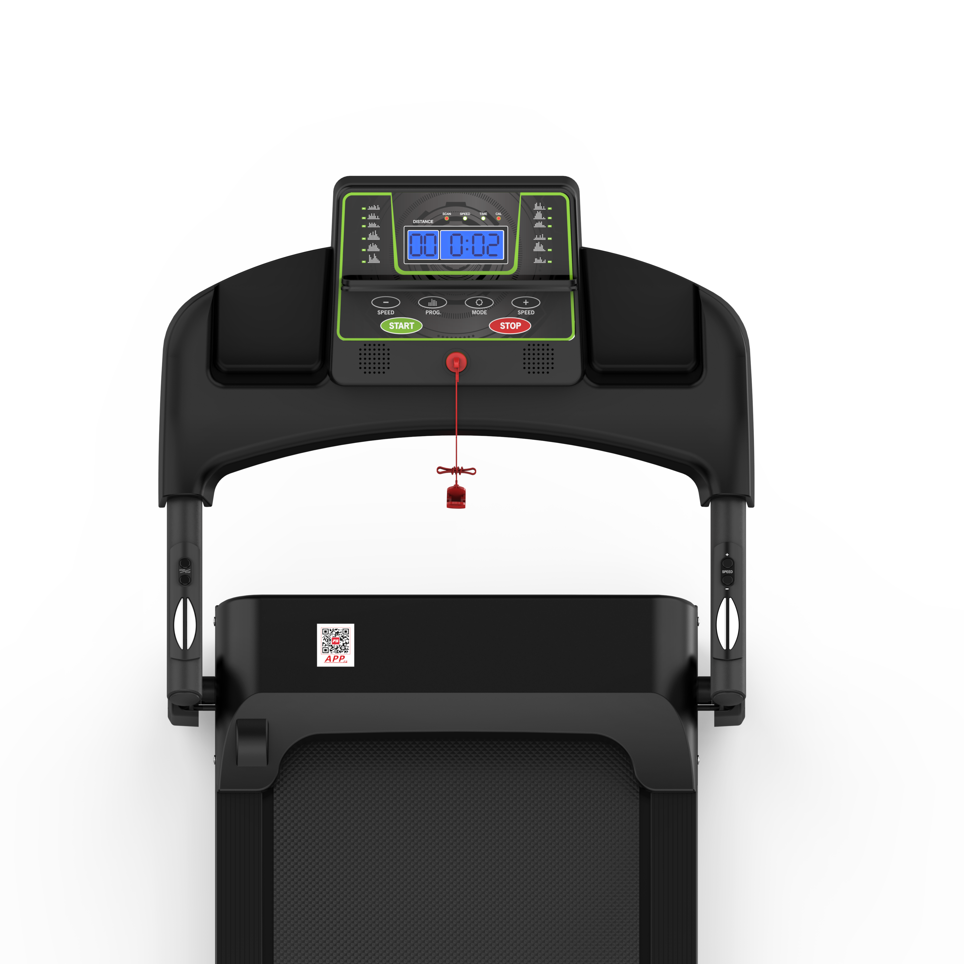 Electric Treadmill, Folding, 12 km/h Max Speed, LED Display, App & Tablet Holder, Compact