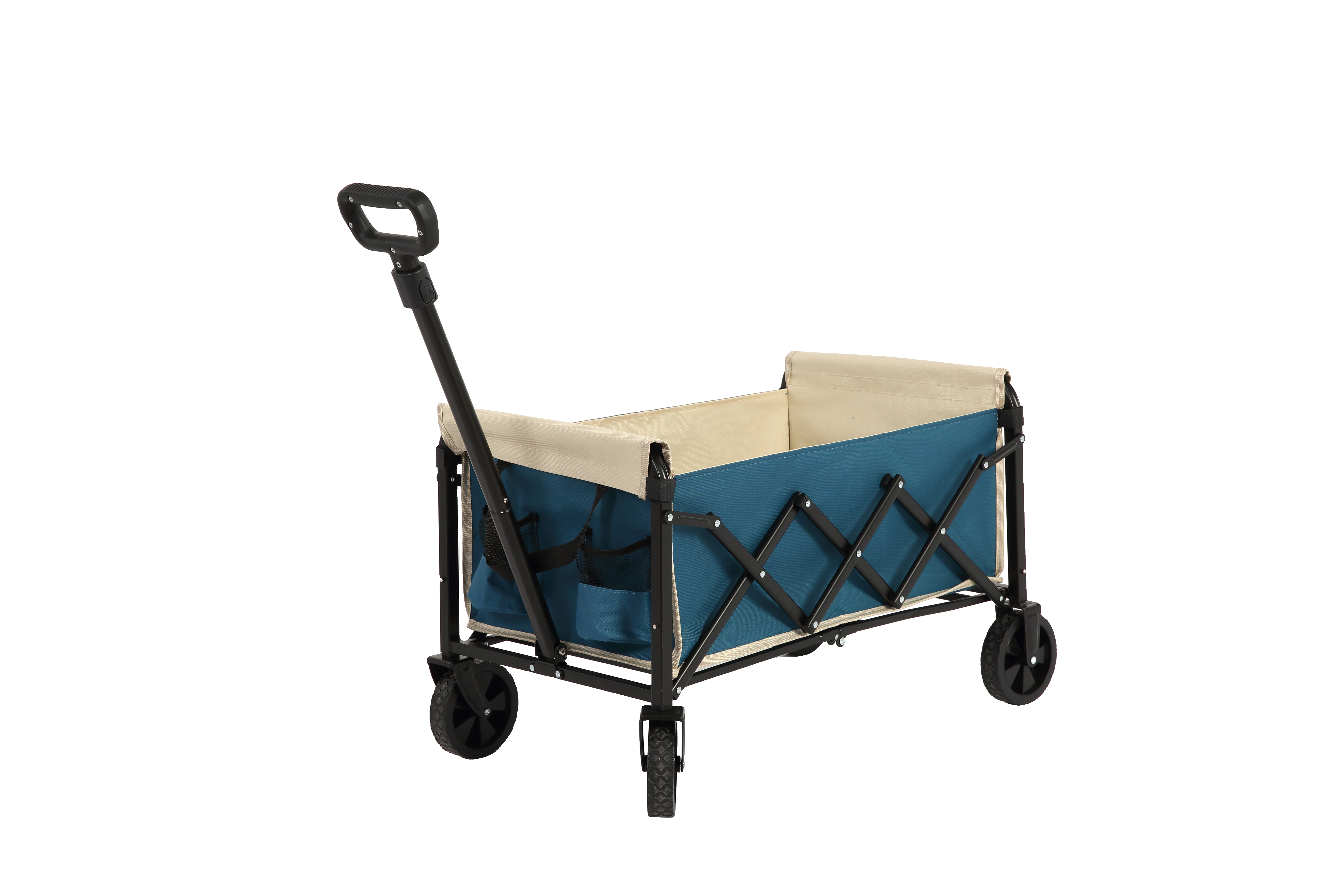 folding beach wagon outdoor utility cart blue