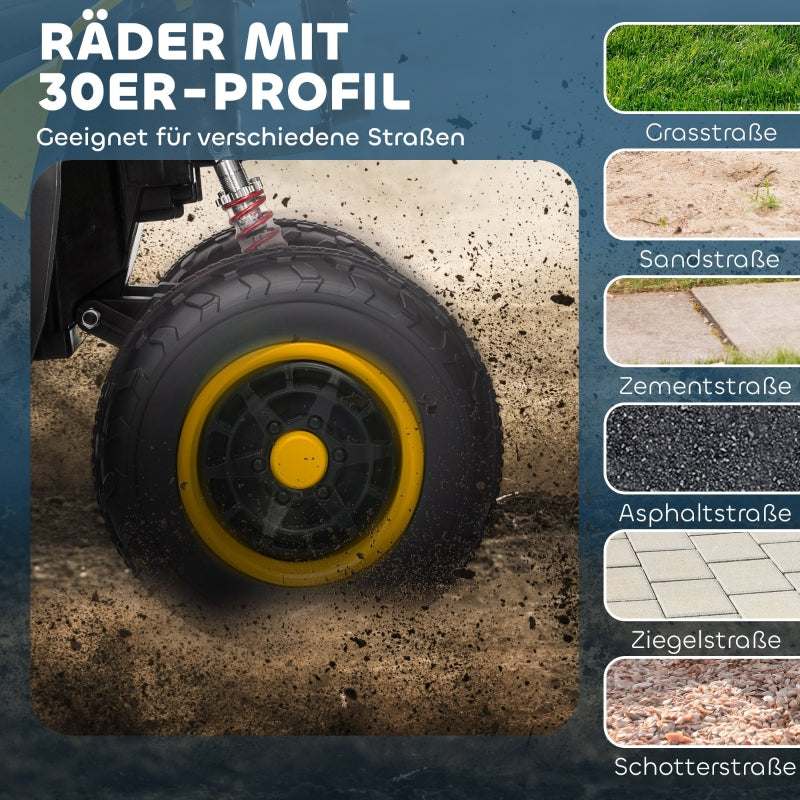 Electric Quad Bike for Kids with LED Headlights and Music, Yellow