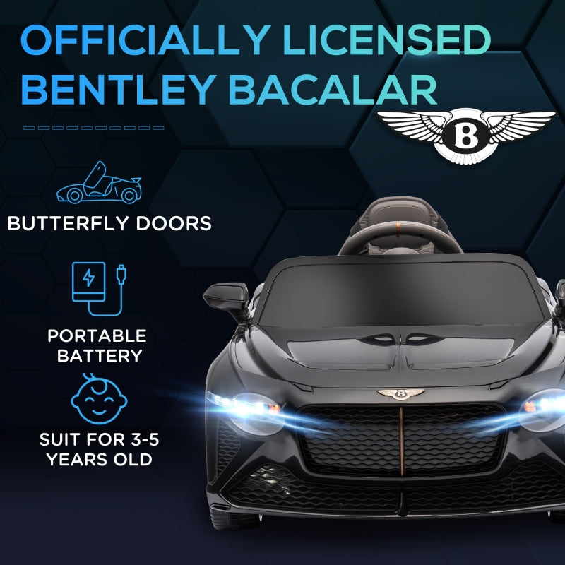 Bentley Bacalar 12V Electric Car with Remote Control, Black