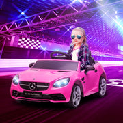 Benz SLC 300 12V Kids Electric Ride On with Music, Remote, LED Headlights, Pink