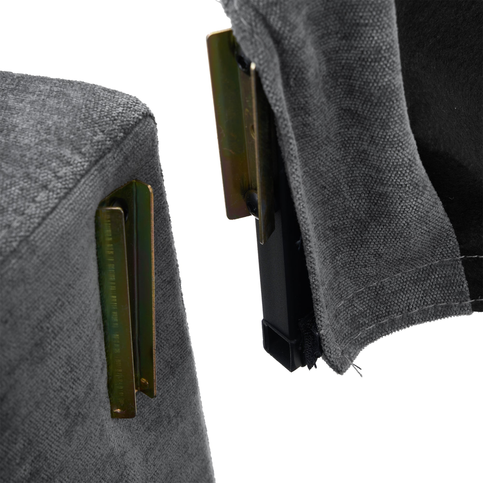 L-Shaped Couch Sofa, Corner 3 Seater Sectional with USB and Cup Holder (Grey)