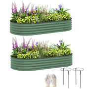 Set of Two Planters, 181 x 93cm, Steel, Green