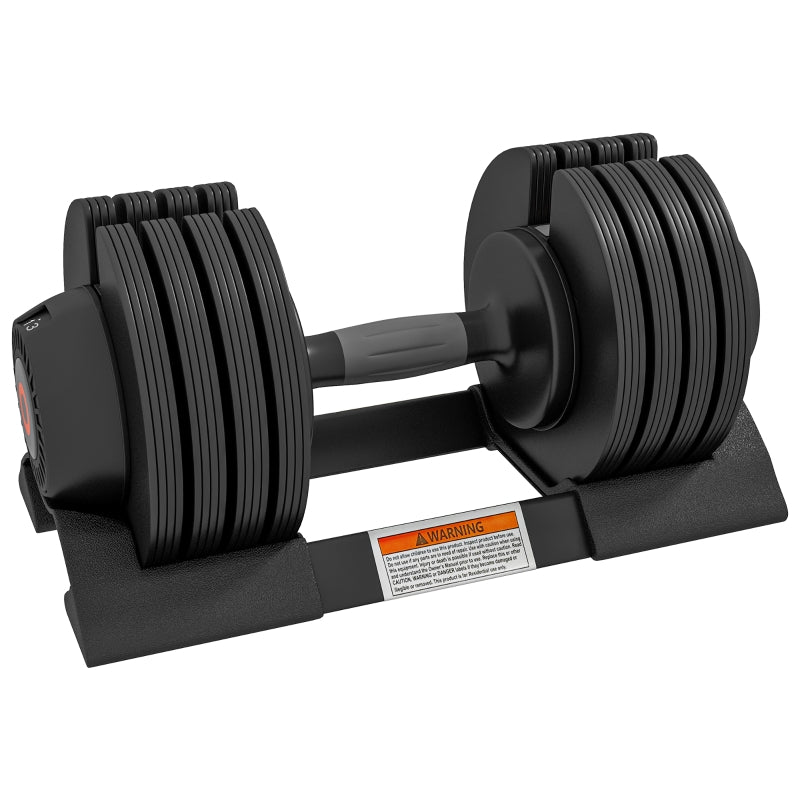 Adjustable Single Dumbbell 7/13/18/24 kg with Storage & Non-Slip Grips - Black