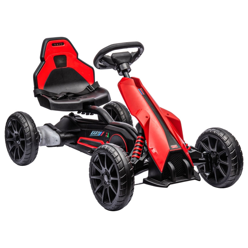 Kids Electric Go Kart, 12V Racing 2-Speed - Red