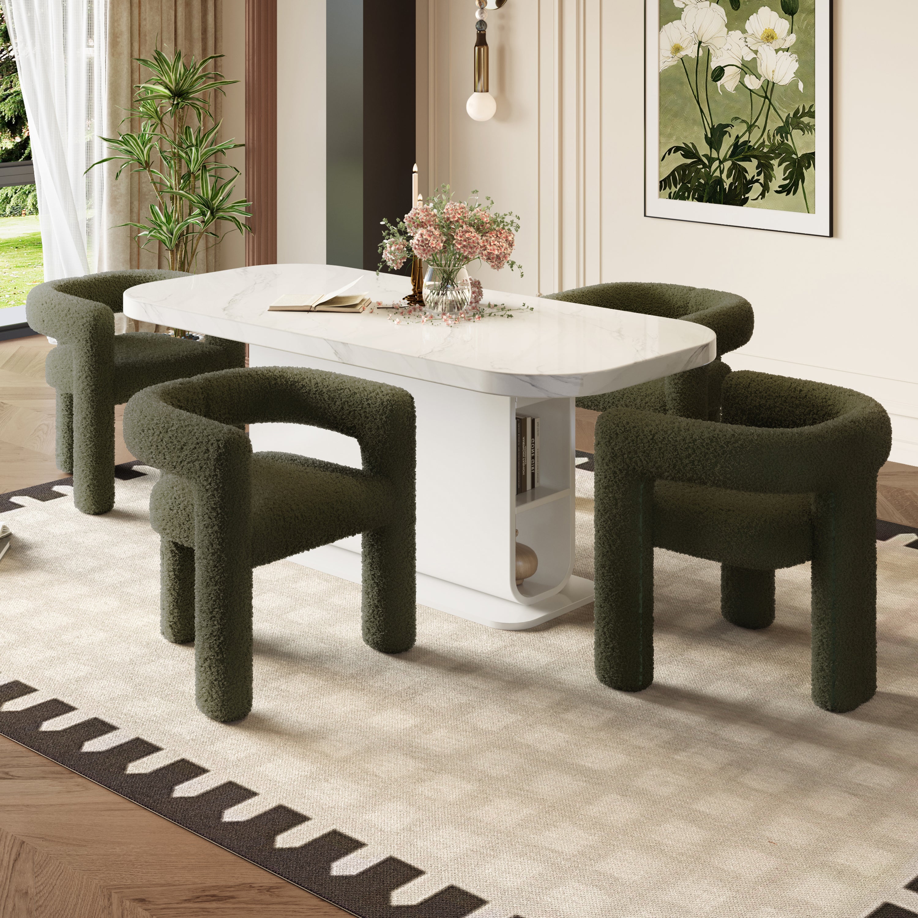 Ergonomic Armchair, Premium Teddy Pile, Modern All-rounder