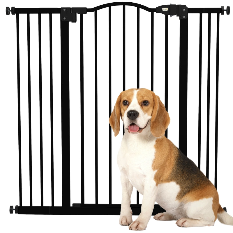 Pressure Fit Dog Stair Gate, Auto Close Adjustable 74-100cm, Black