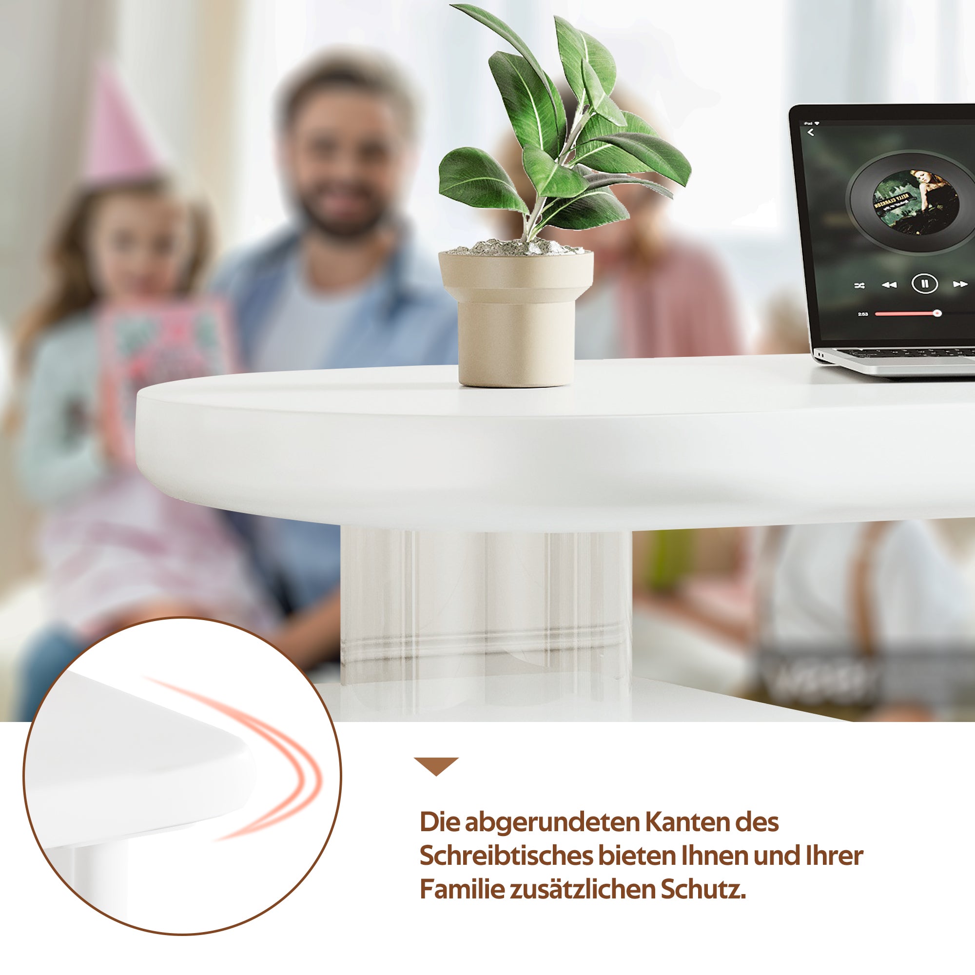 Desk with Pet Bed – 117x50x76 cm, Lacquered, Stable, White French Style