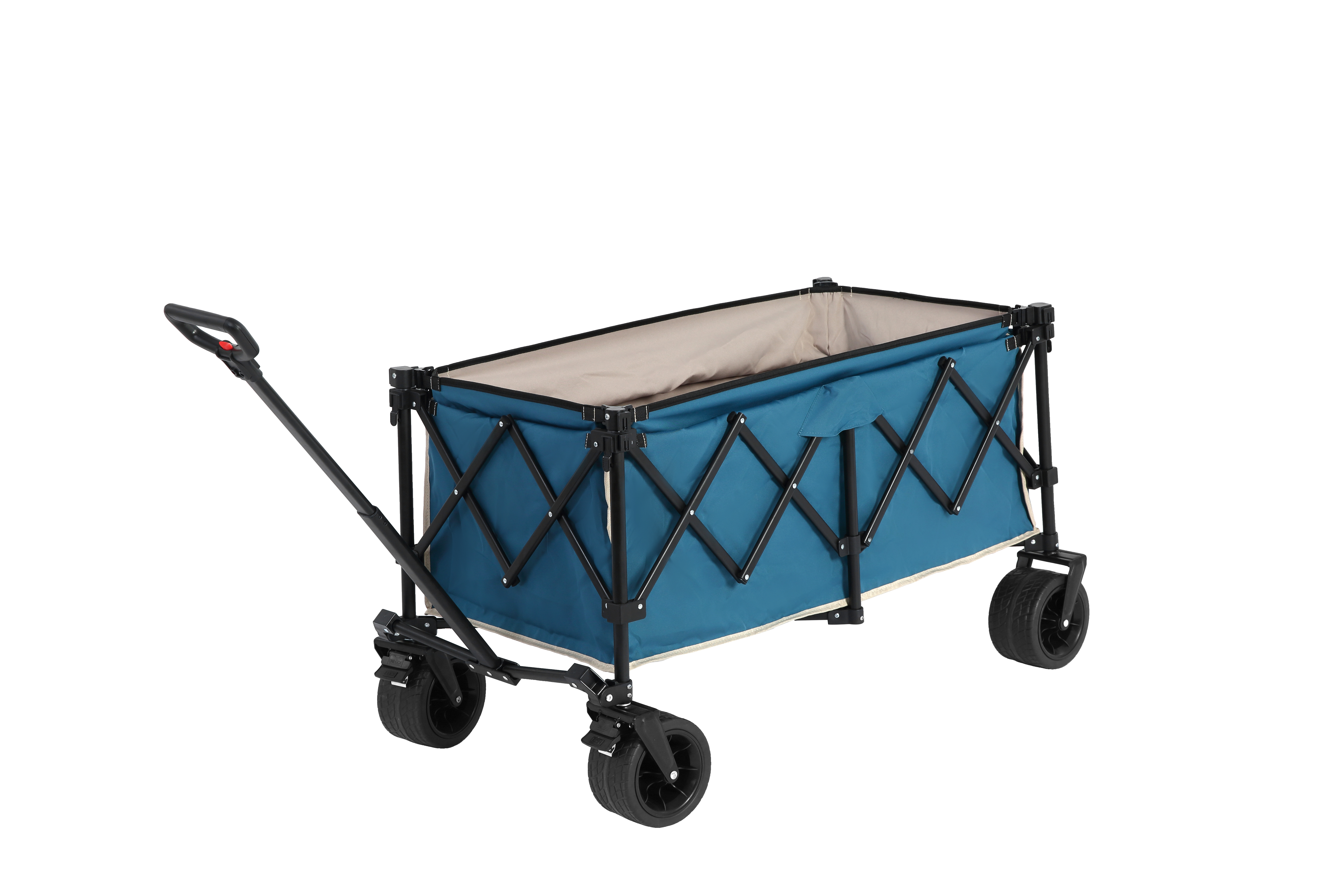 Beach Wagon, Collapsible 220lbs, Heavy Duty, All-Terrain Wheels, Blue