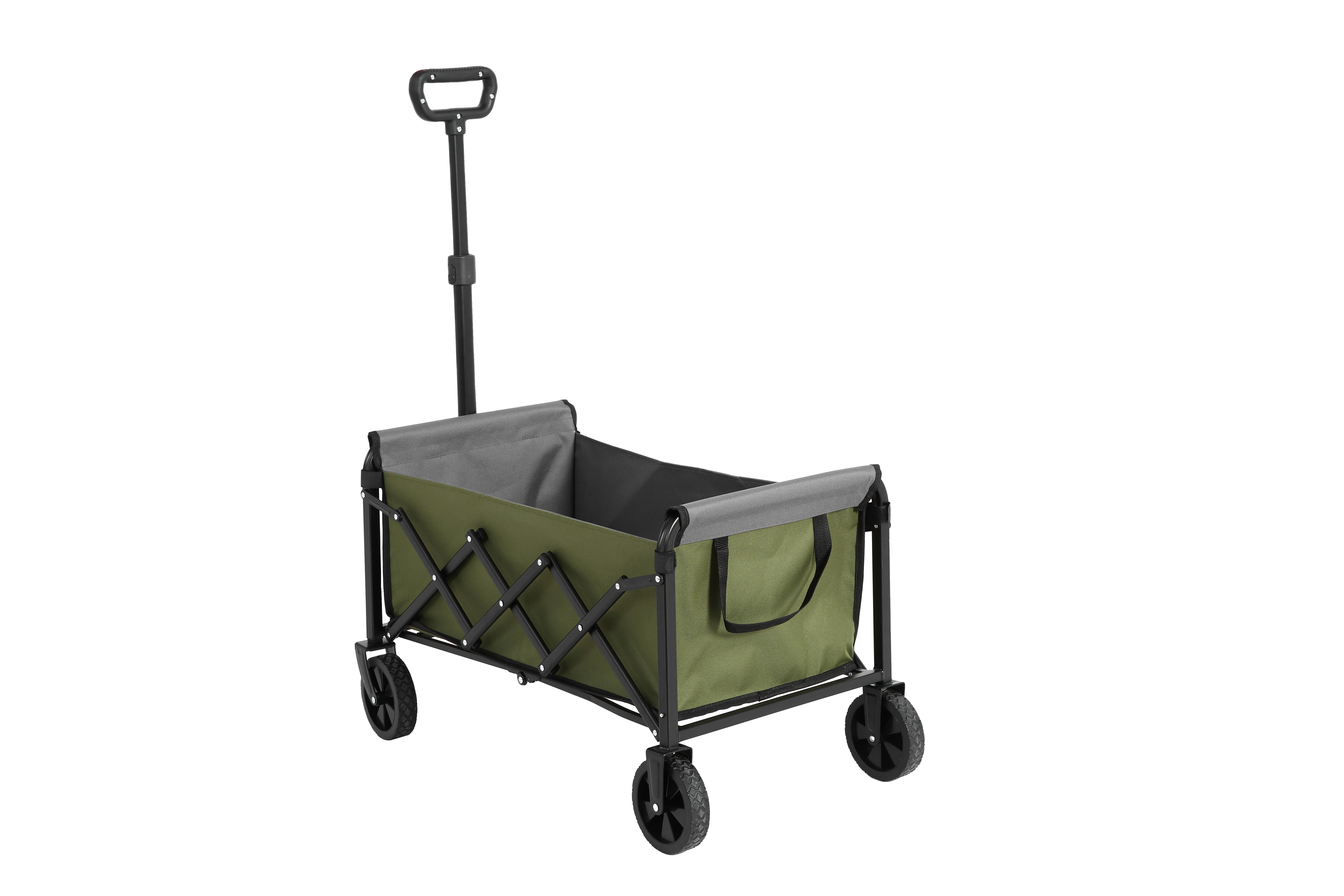 Lightweight Portable Heavy Duty Folding Beach Wagon Outdoor Utility Cart Army Green