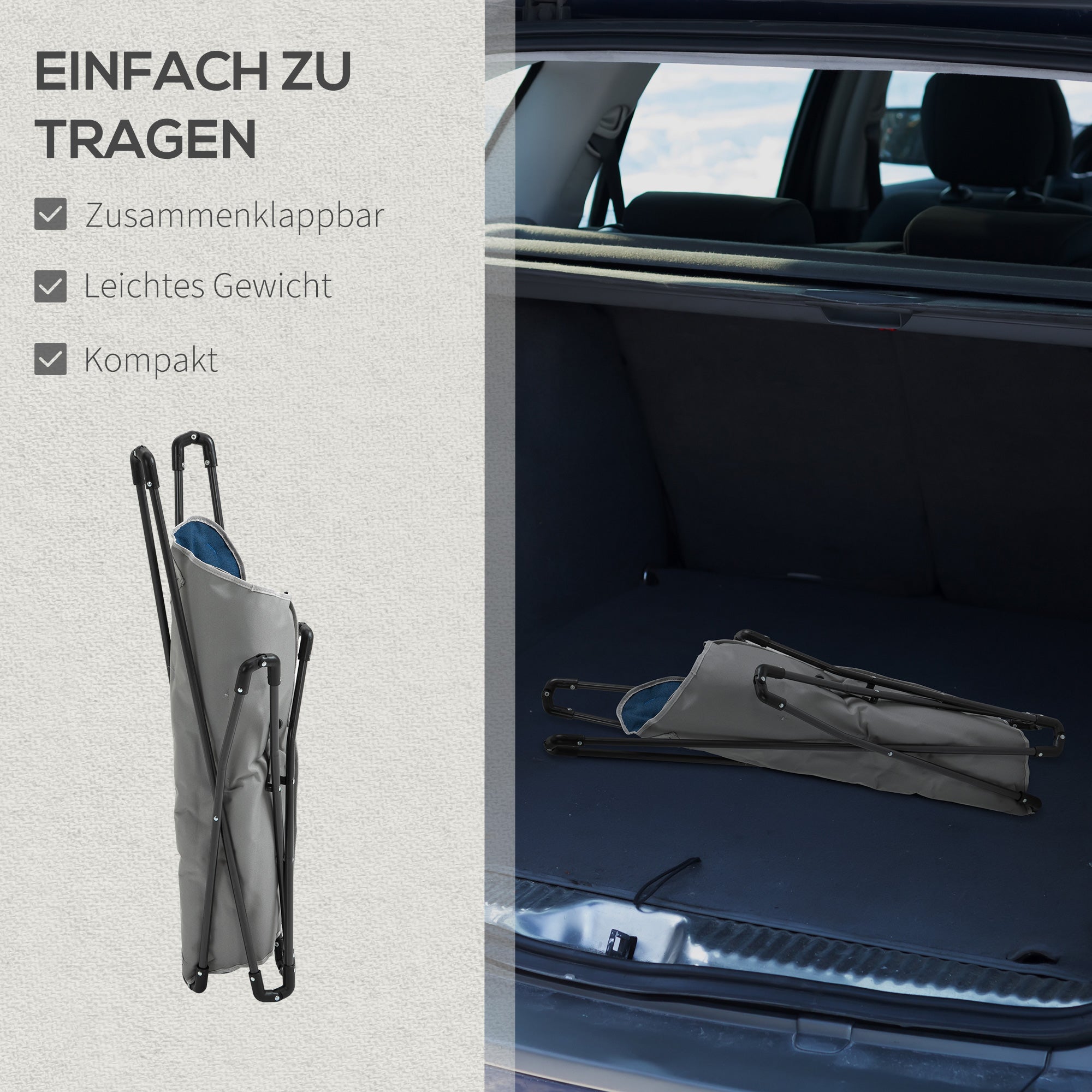 Foldable Camping Chair, 120kg Load, Lightweight, Portable, Steel