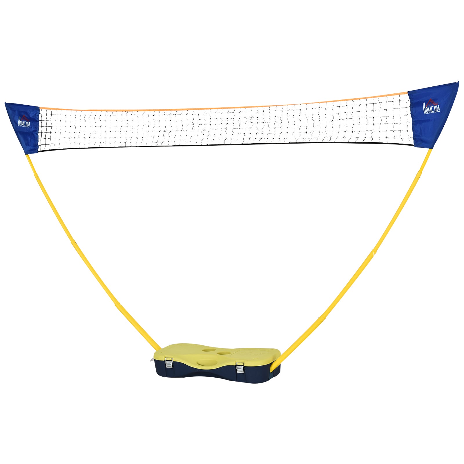 Badminton Net with Stand, Portable for Badminton with 4 Rackets, Yellow and Blue