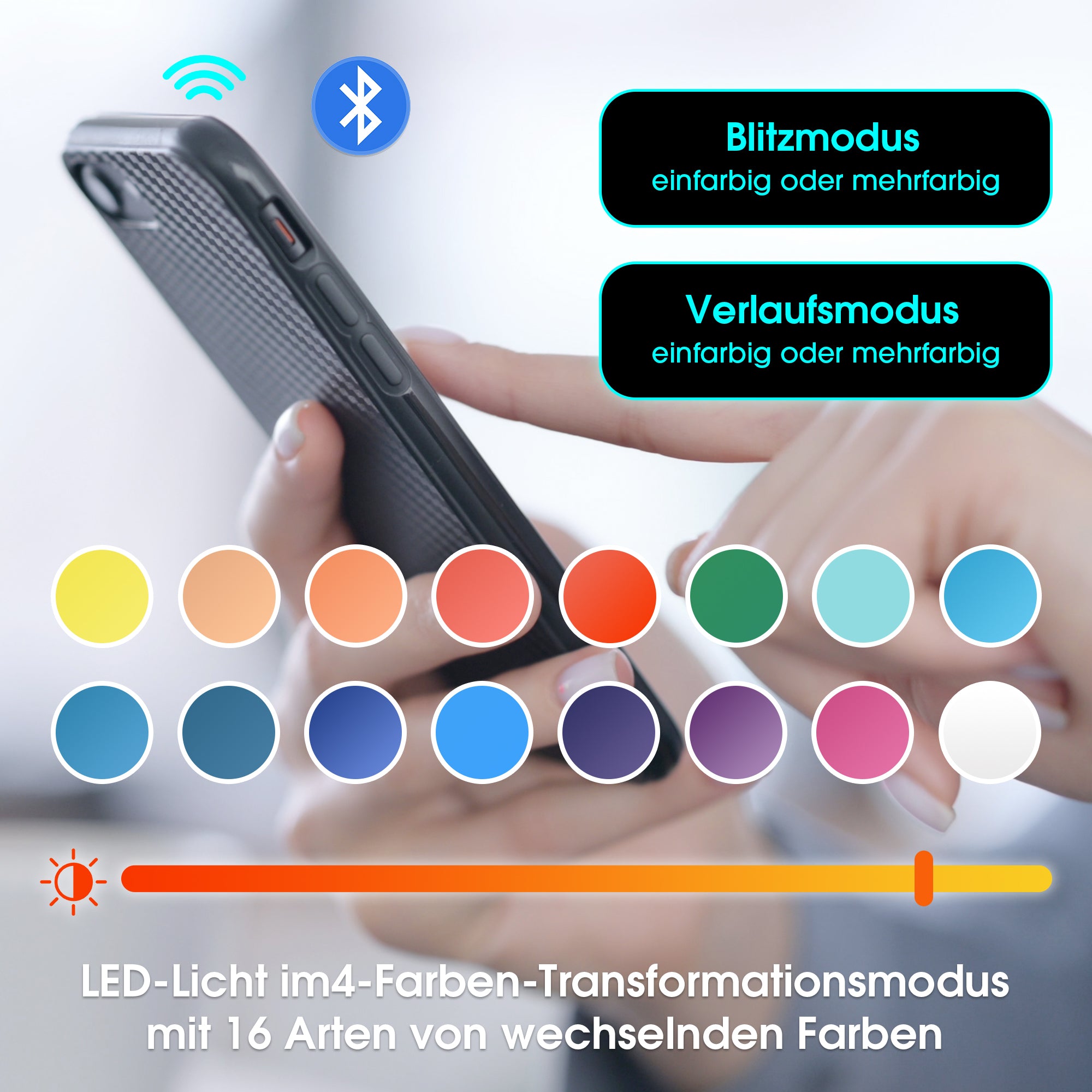 Multifunctional Coffee Table with LED Lighting, Adjustable Height, High-Gloss