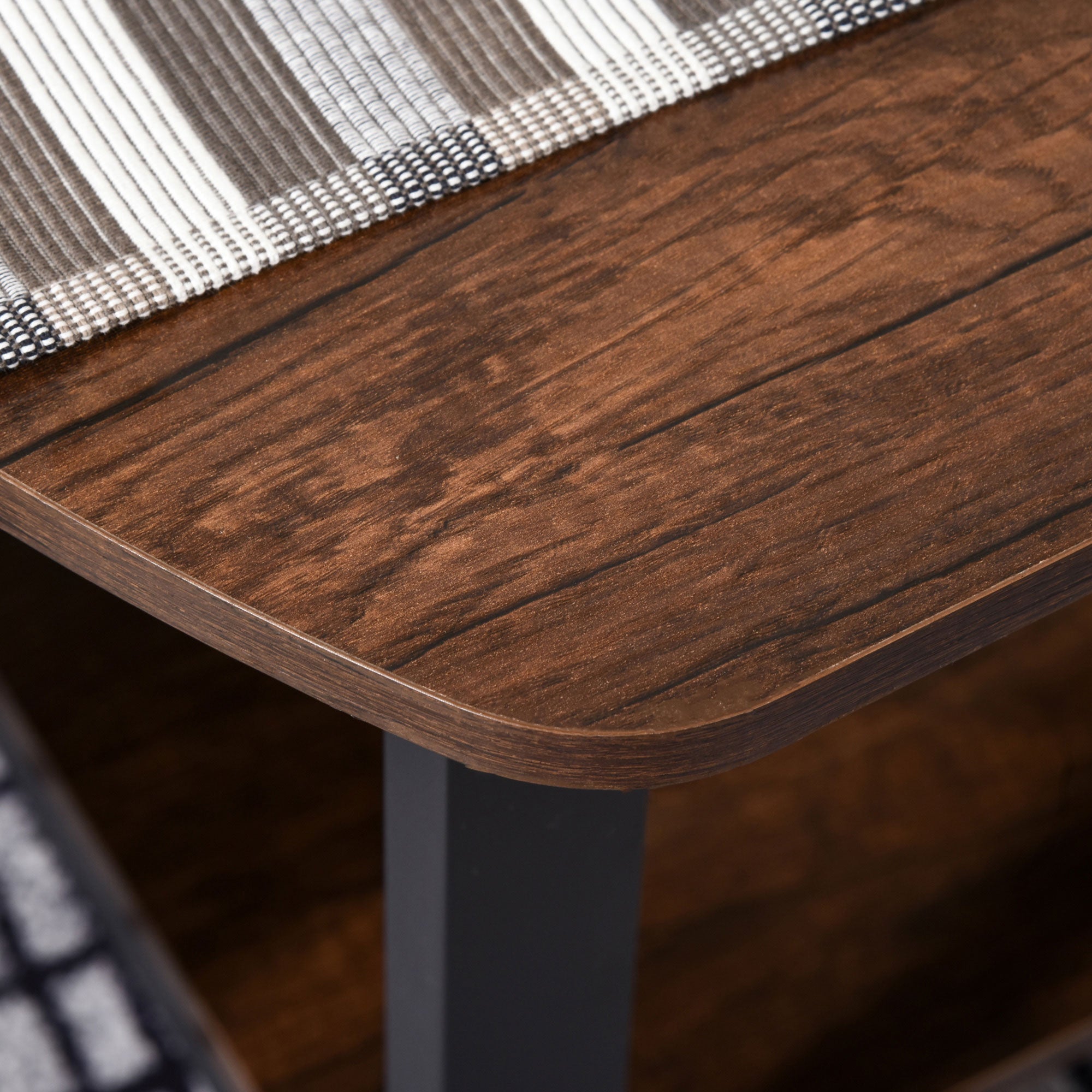 Coffee Table with Storage Surfaces, 100x60x46cm, Chipboard and Steel Brown