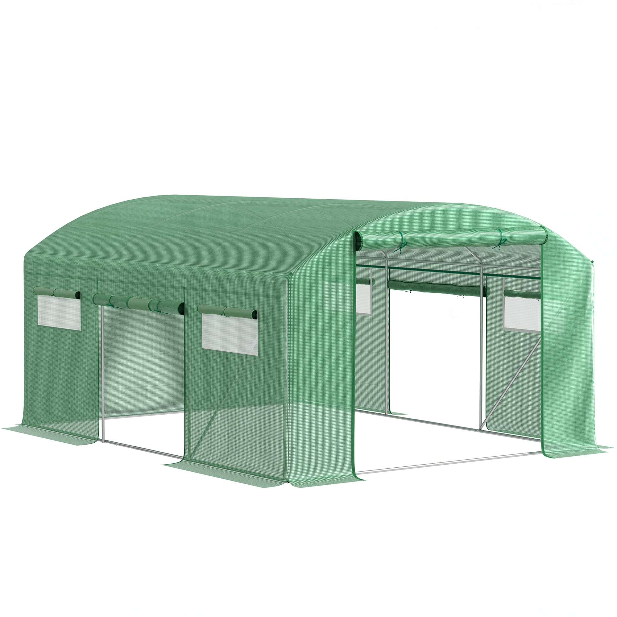 Walk-In Polytunnel Greenhouse 13 x 9.8ft Green