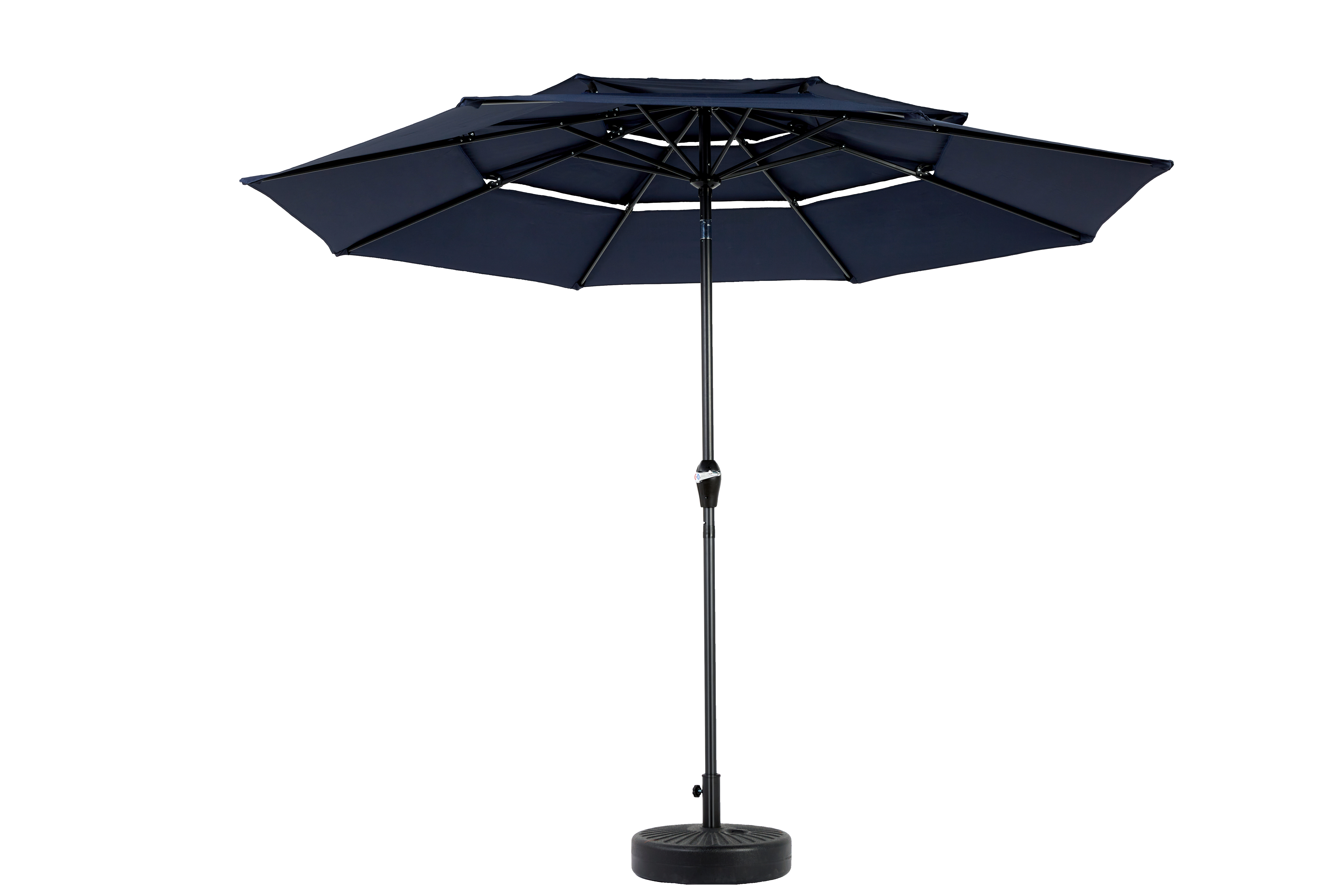 Outdoor Umbrella 14.8 Ft Double Sided Rectangular Large with Crank, Navy Blue
