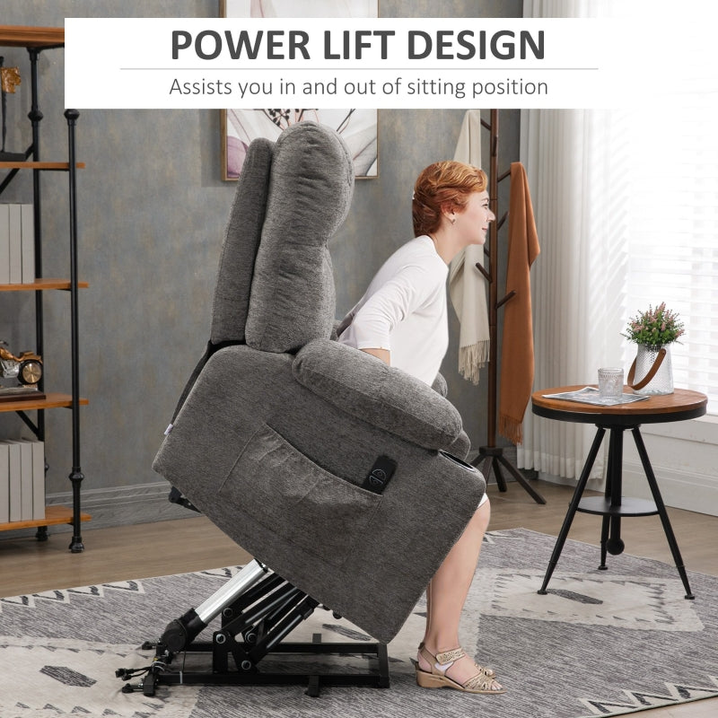 Electric Riser and Recliner Chair Power Lift with Remote Control, Grey