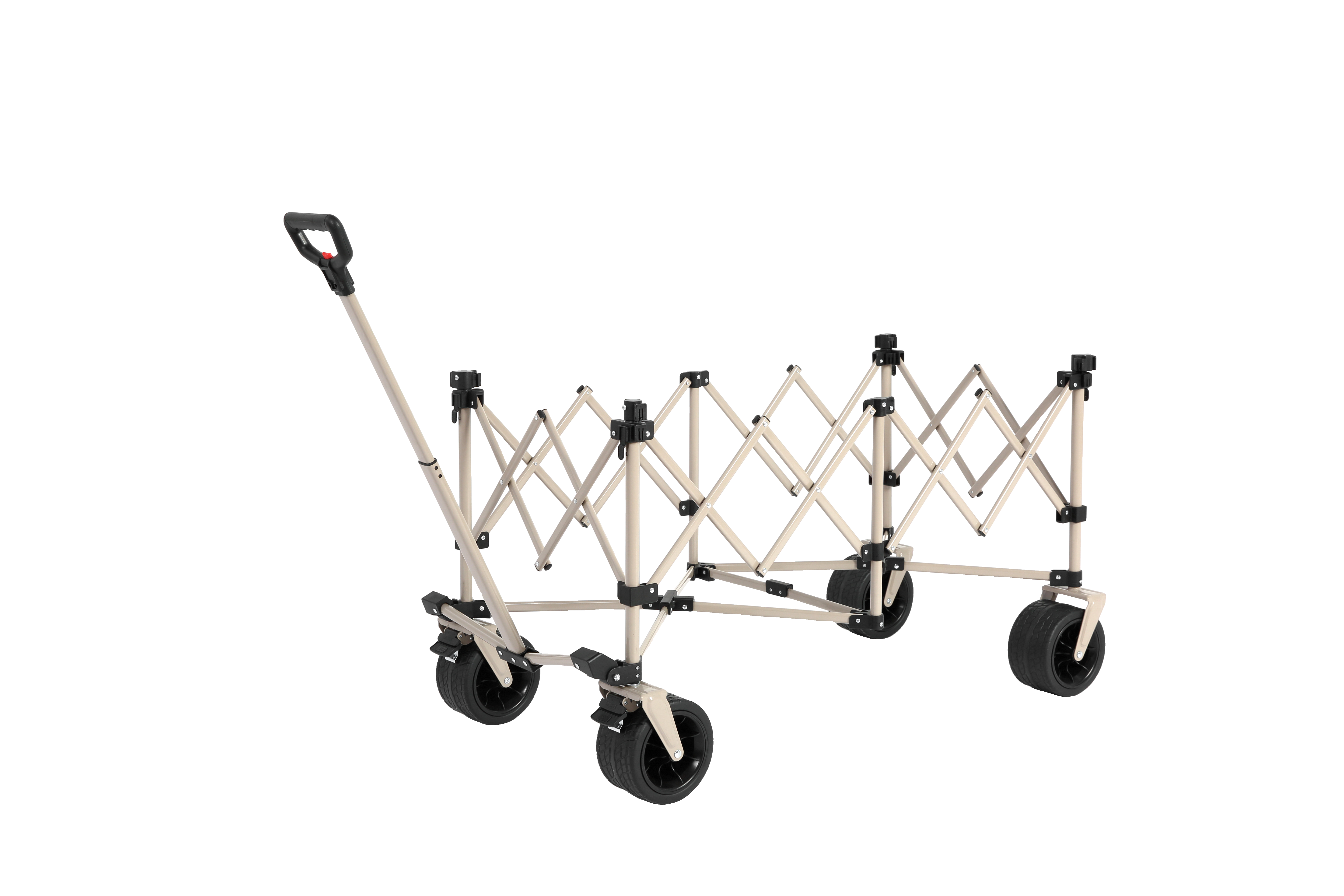Beach Wagon, Collapsible 220lbs, Heavy Duty 300L, All-Terrain Beach Wheels, Beige