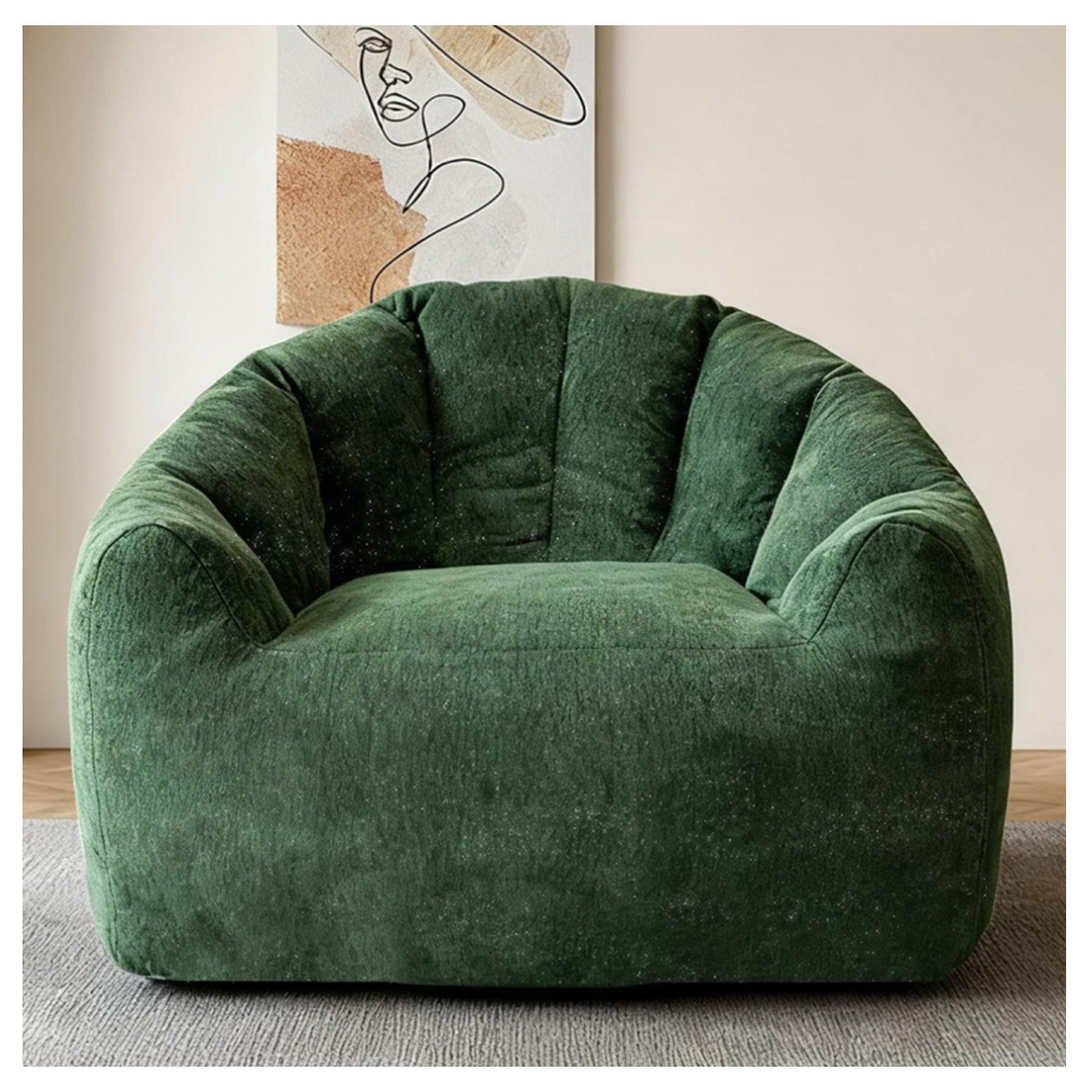 Ergonomic Round Bean Bag Chair Full-Body Contouring