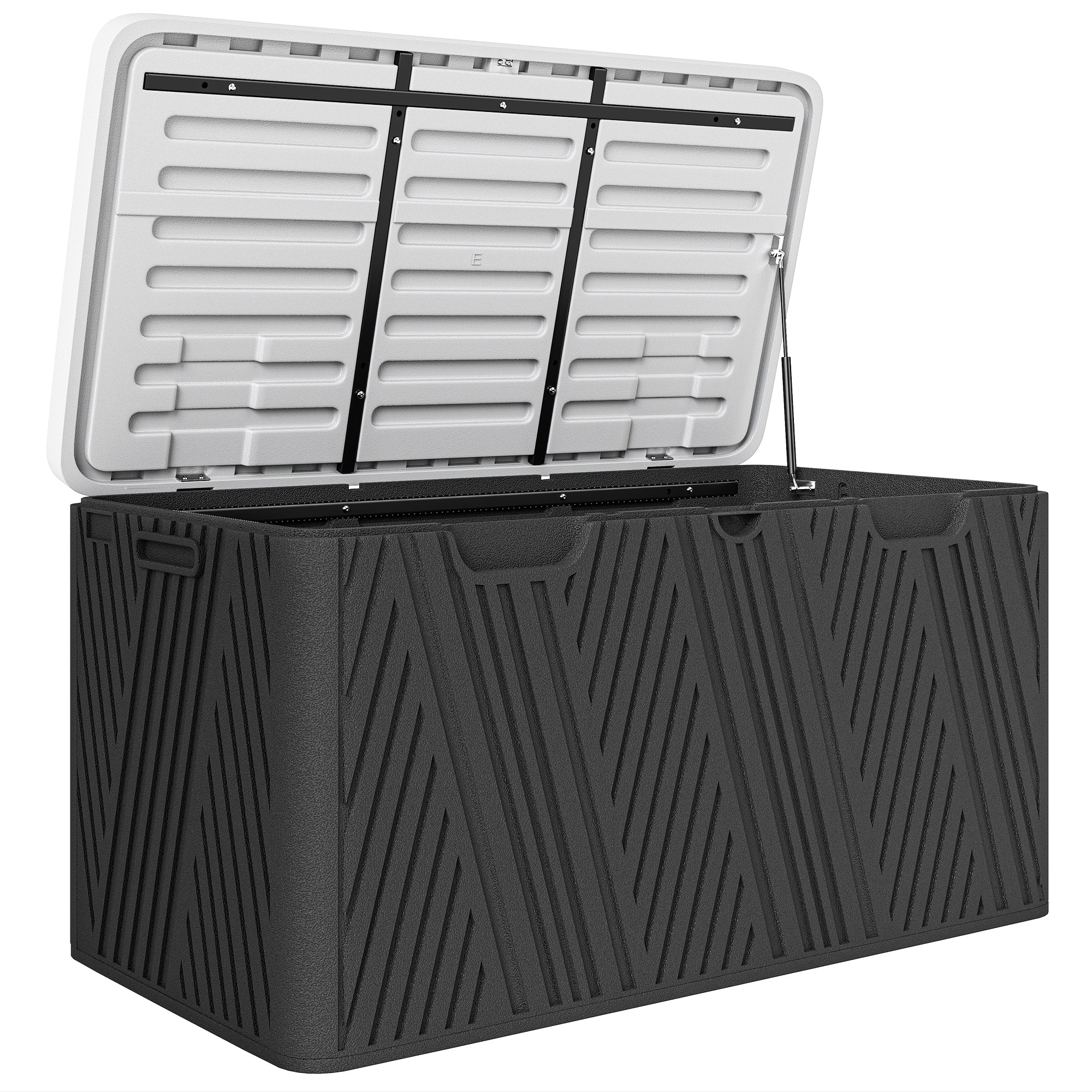380L Outdoor Storage Box, Waterproof with Lockable Lid - Black