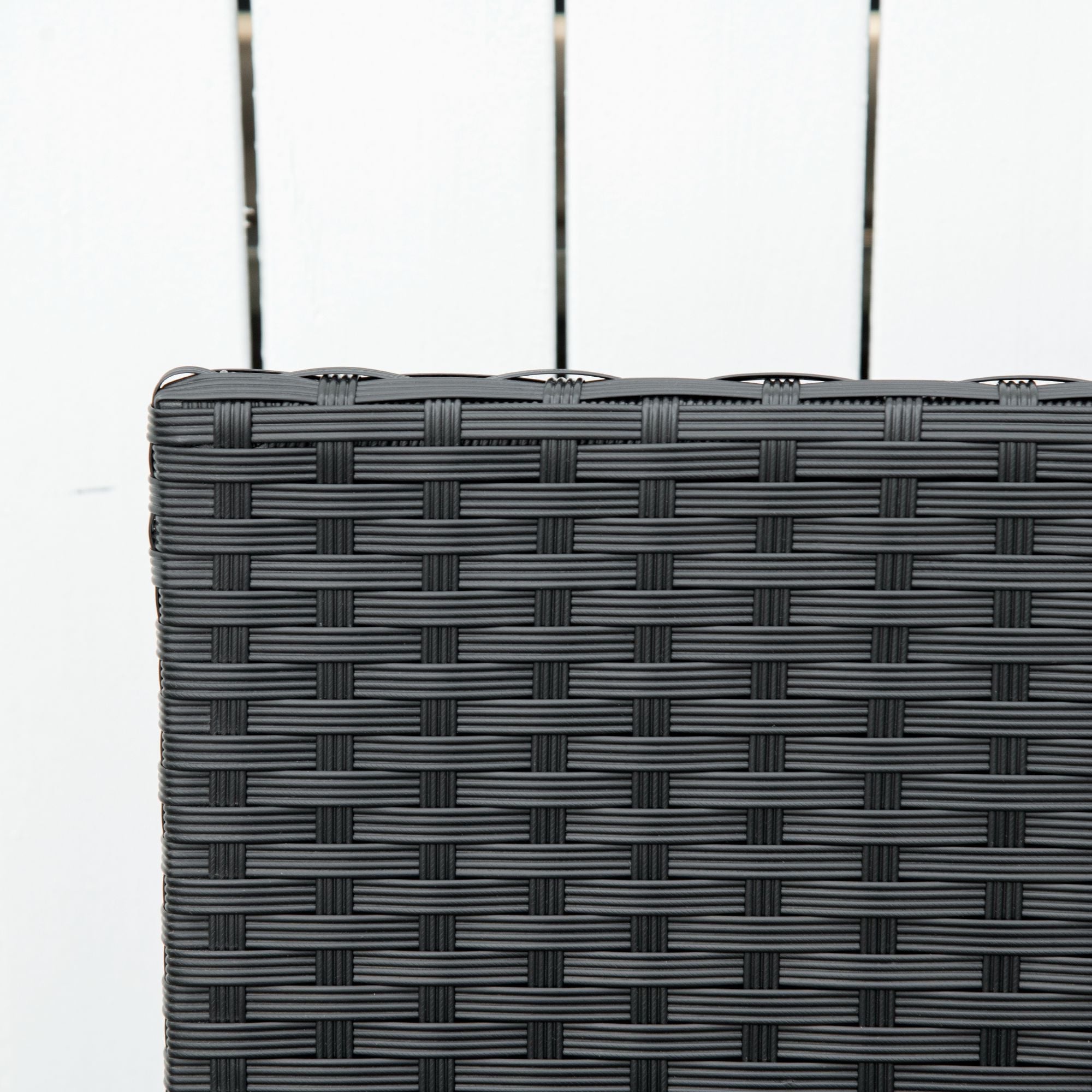 Polyrattan Garden Bench 2-Seater Park Bench Steel Frame Wicker, Black