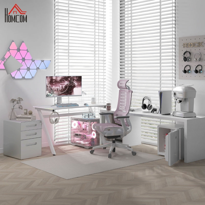 Lockable File Cabinet 3-Drawer Anti-tilt Pre-Assembled A4/Letter/Legal Steel White