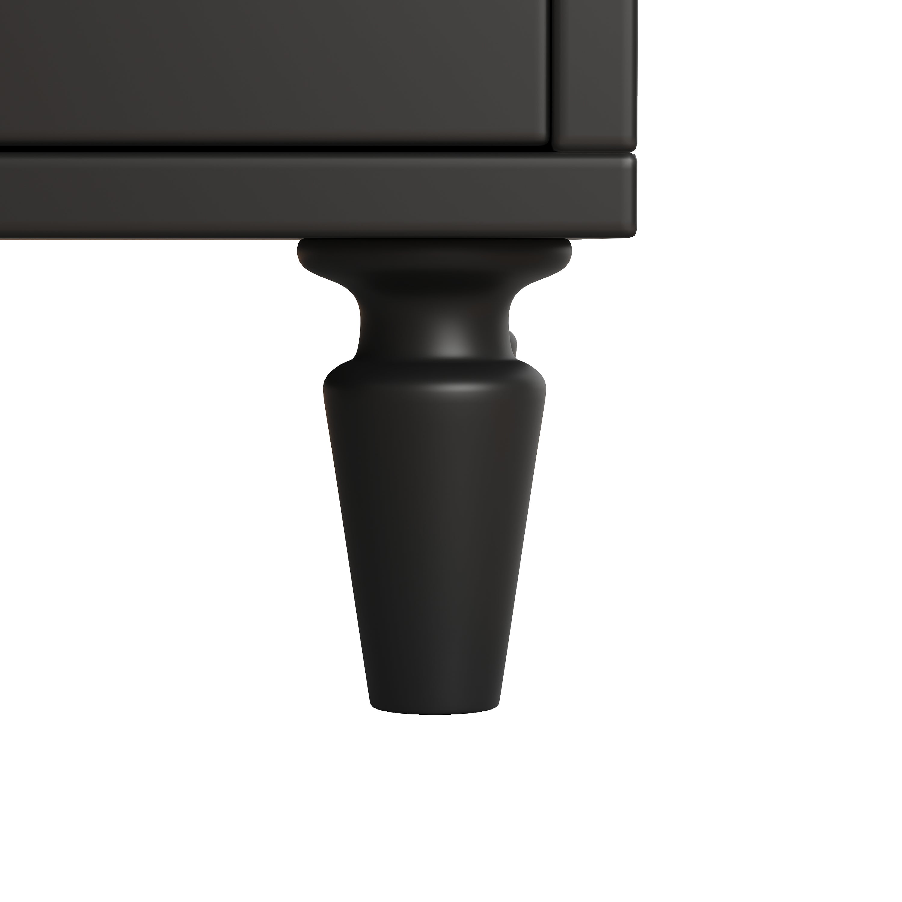 Tall Cabinet Buffet Display LED Rattan 3 Drawers - Black