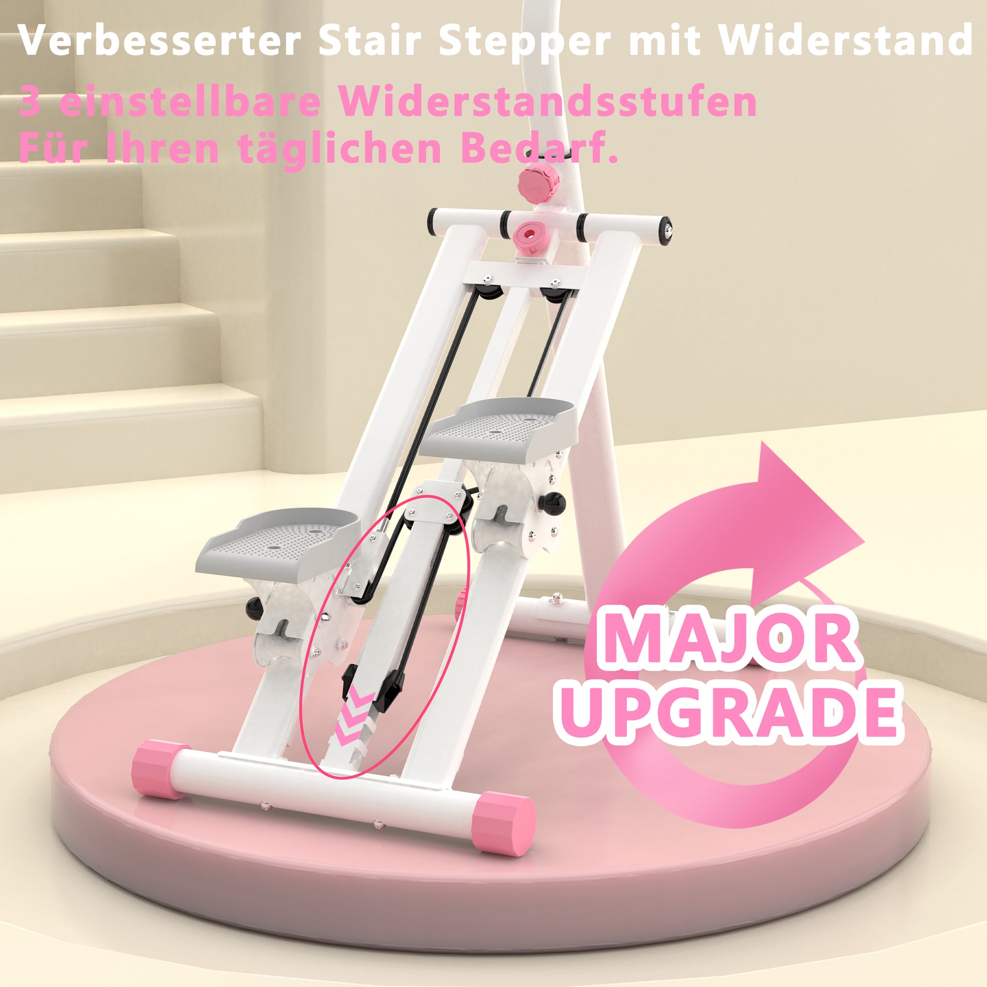 Stair Stepper, Adjustable Resistance Training Equipment for Home Gym & Office