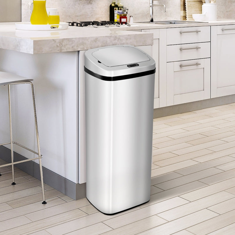Dustbin, 50L Infrared Touchless Automatic Motion Sensor, Stainless Steel