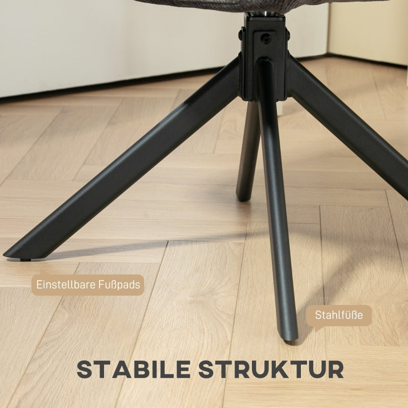 Upholstered Armchair, Accent Chair, Modern Design, Swivel, Black