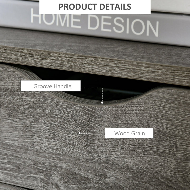 Industrial Side Table Slim Nightstand with Drawer and Storage Shelf, Grey