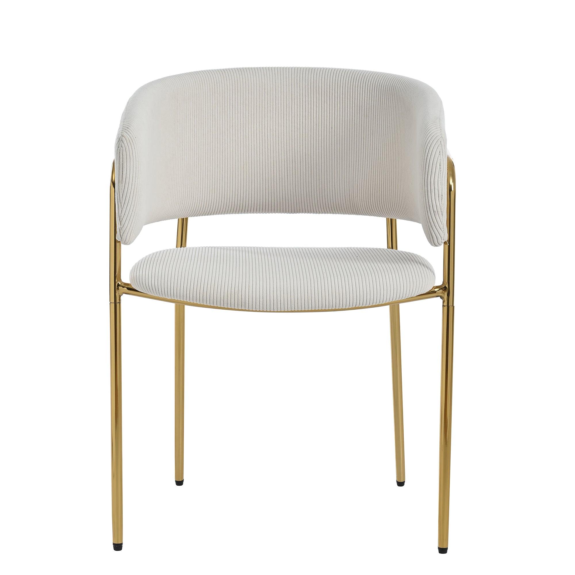 6 Modern Chairs, Angled Legs & Adjustable Feet, Corduroy Fabric Beige