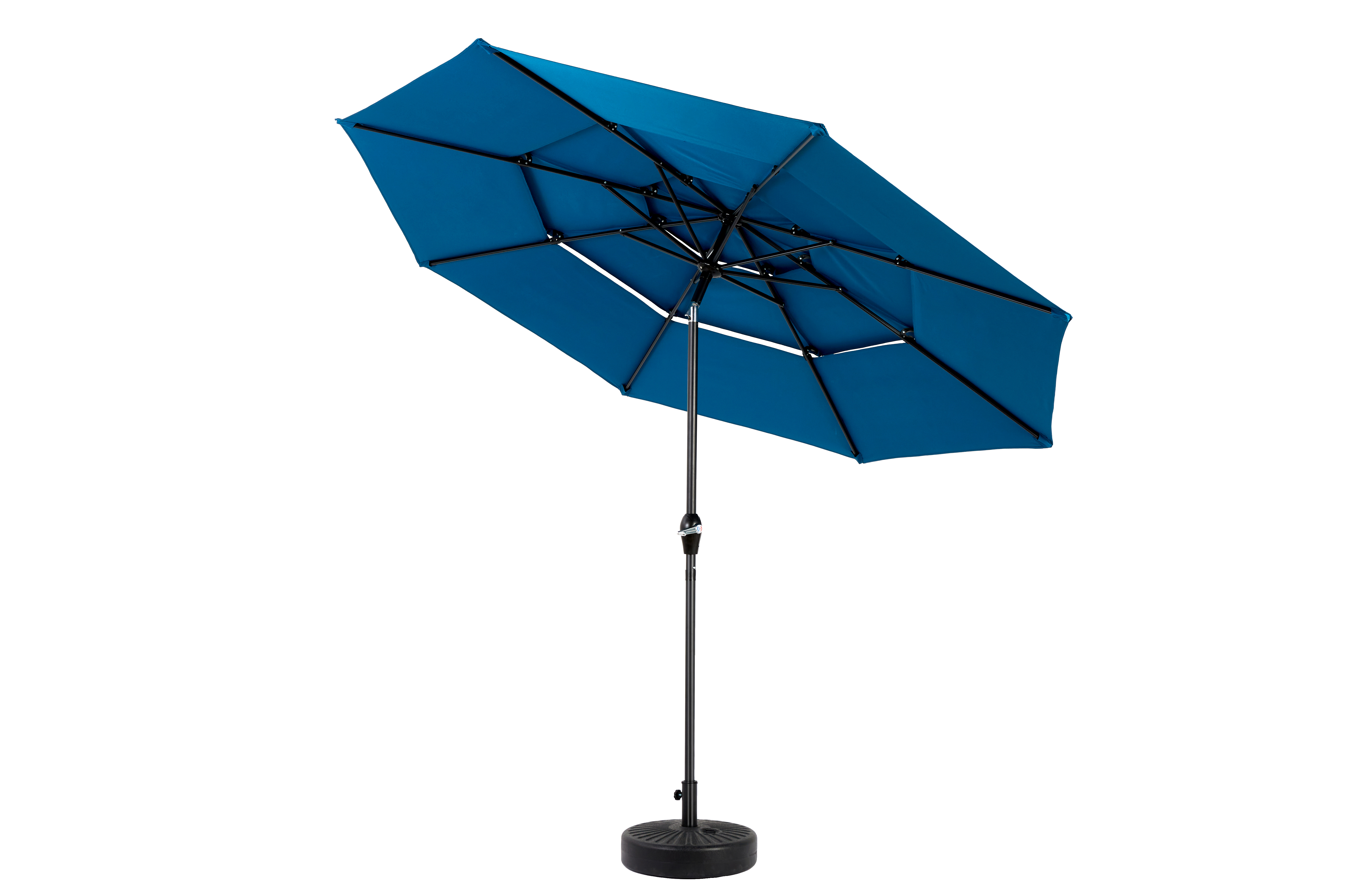 Outdoor Umbrella, 14.8 Ft Double Sided Rectangular Large with Crank, Blue