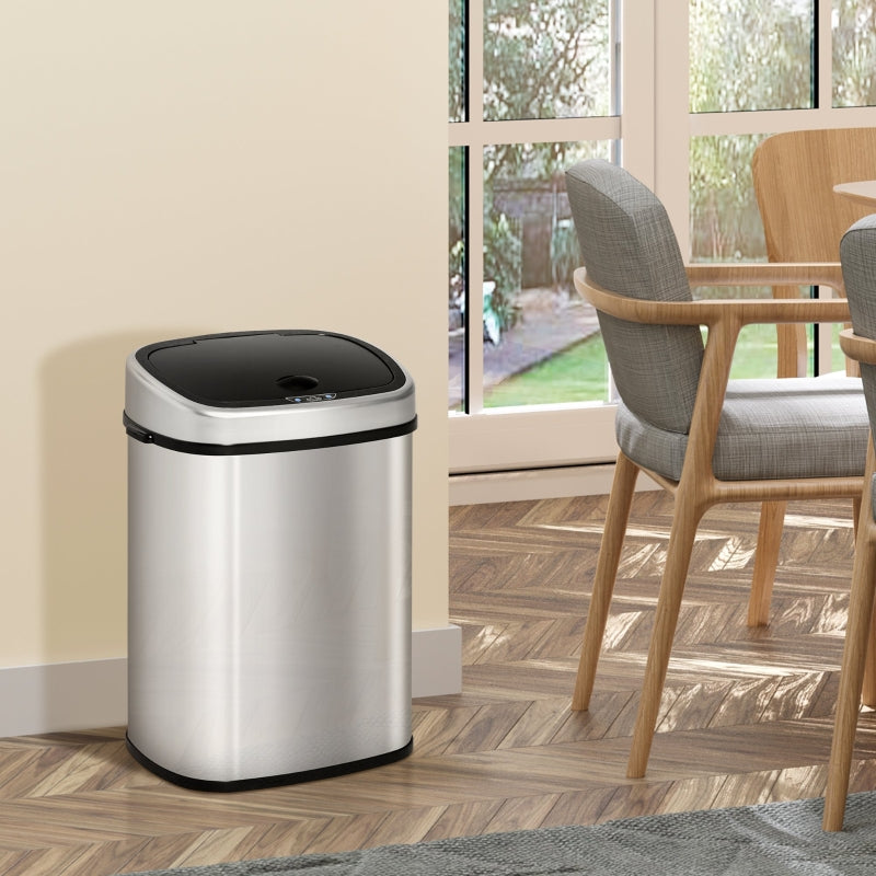 Kitchen Sensor Dustbin Automatic Touchless 48L Stainless Steel Silver