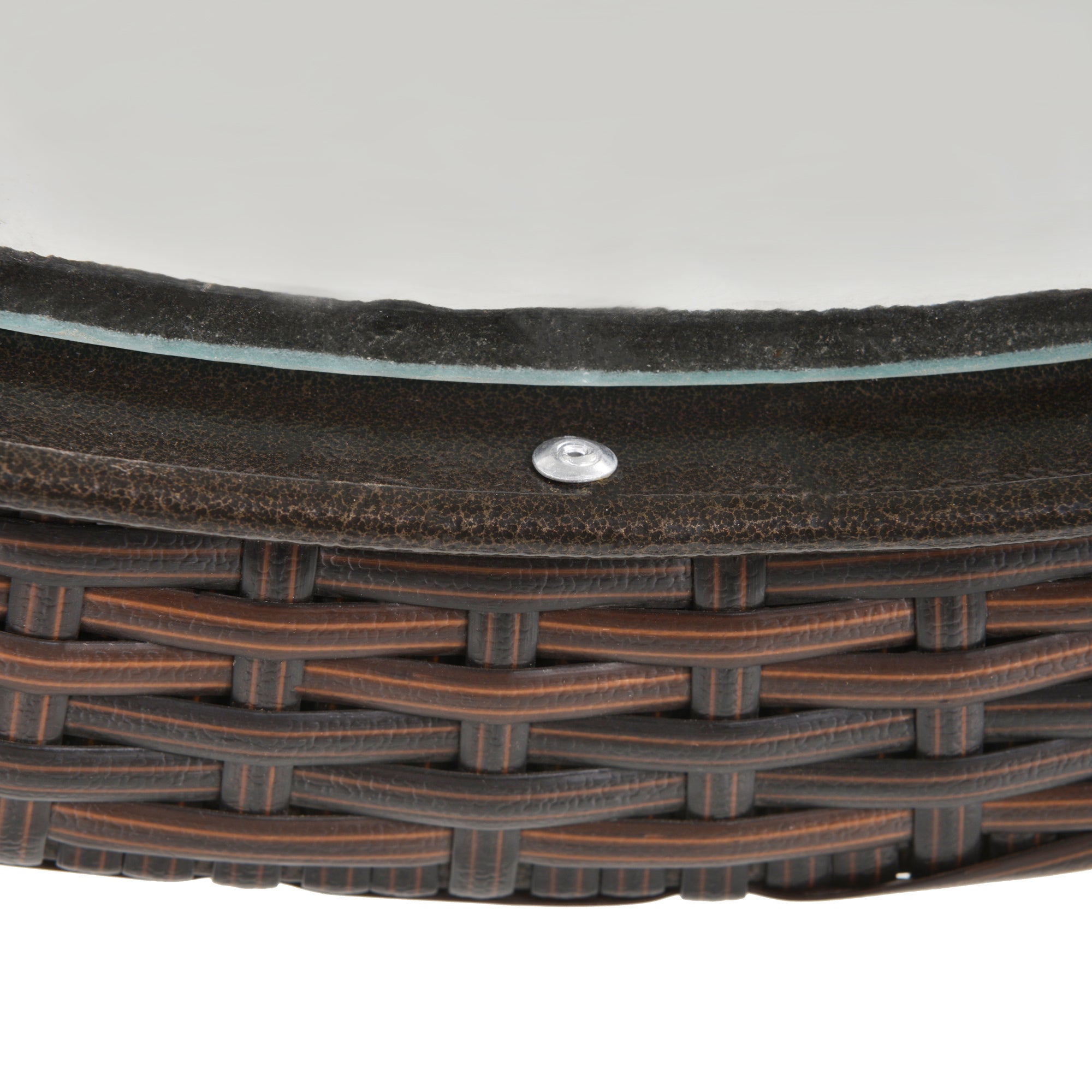 Camping Table Folding Round Ø68cm Rattan Steel