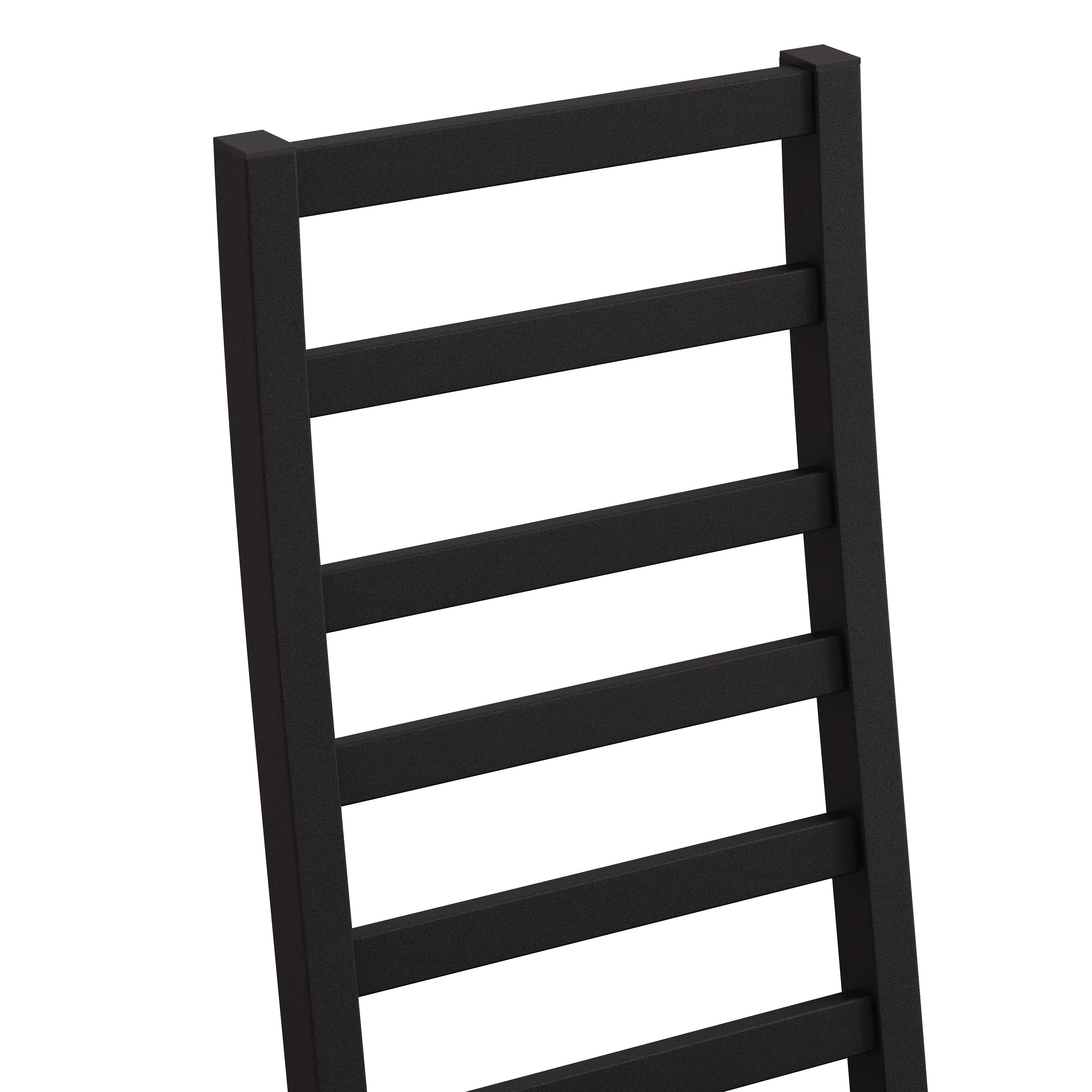 Metal Dining Chairs, Set of 4, High Back Armless, Steel Legs and PU Leather, Black