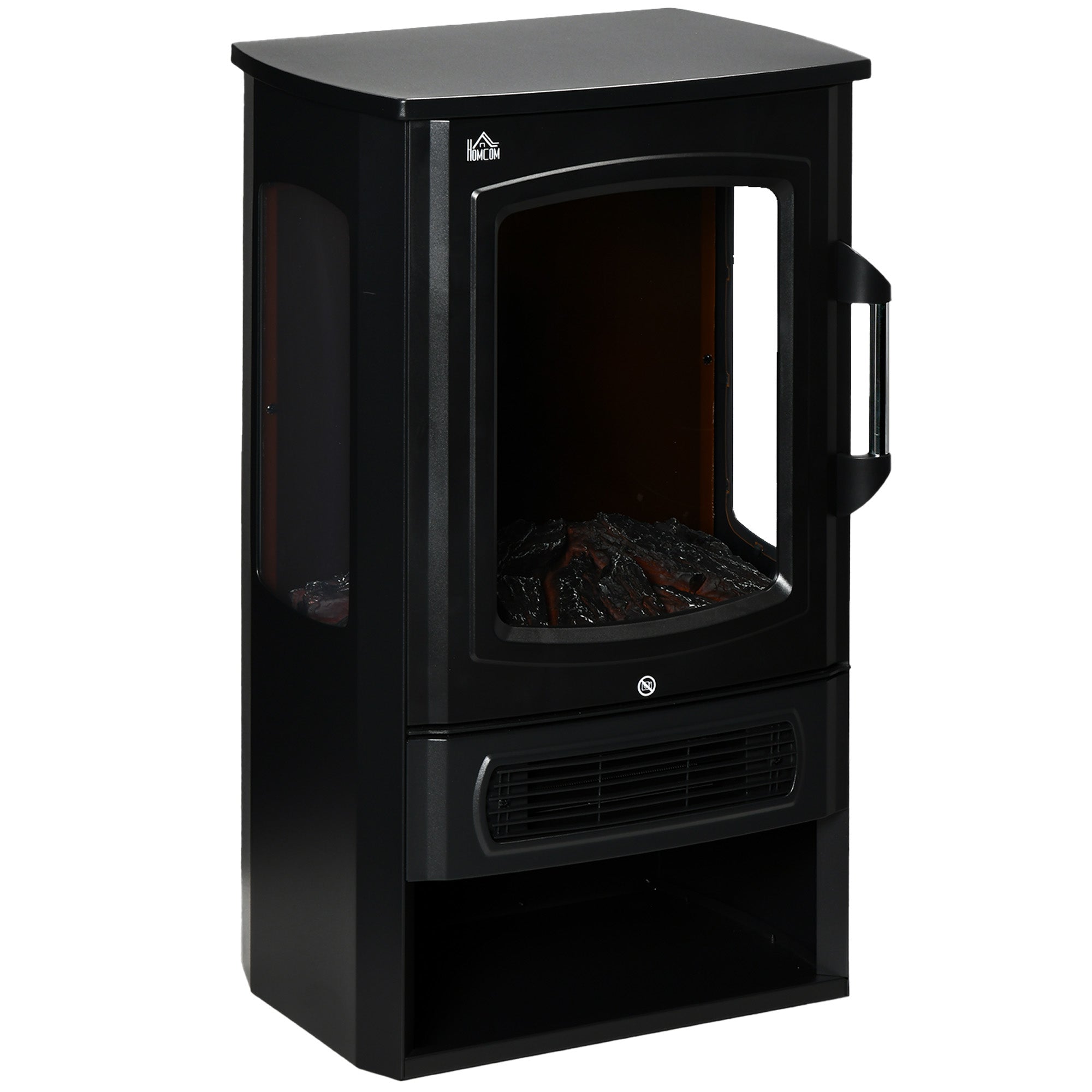 LED Electric Fireplace, 1000/2000W Heating, Flame Effect, 44.5x32x74cm, White