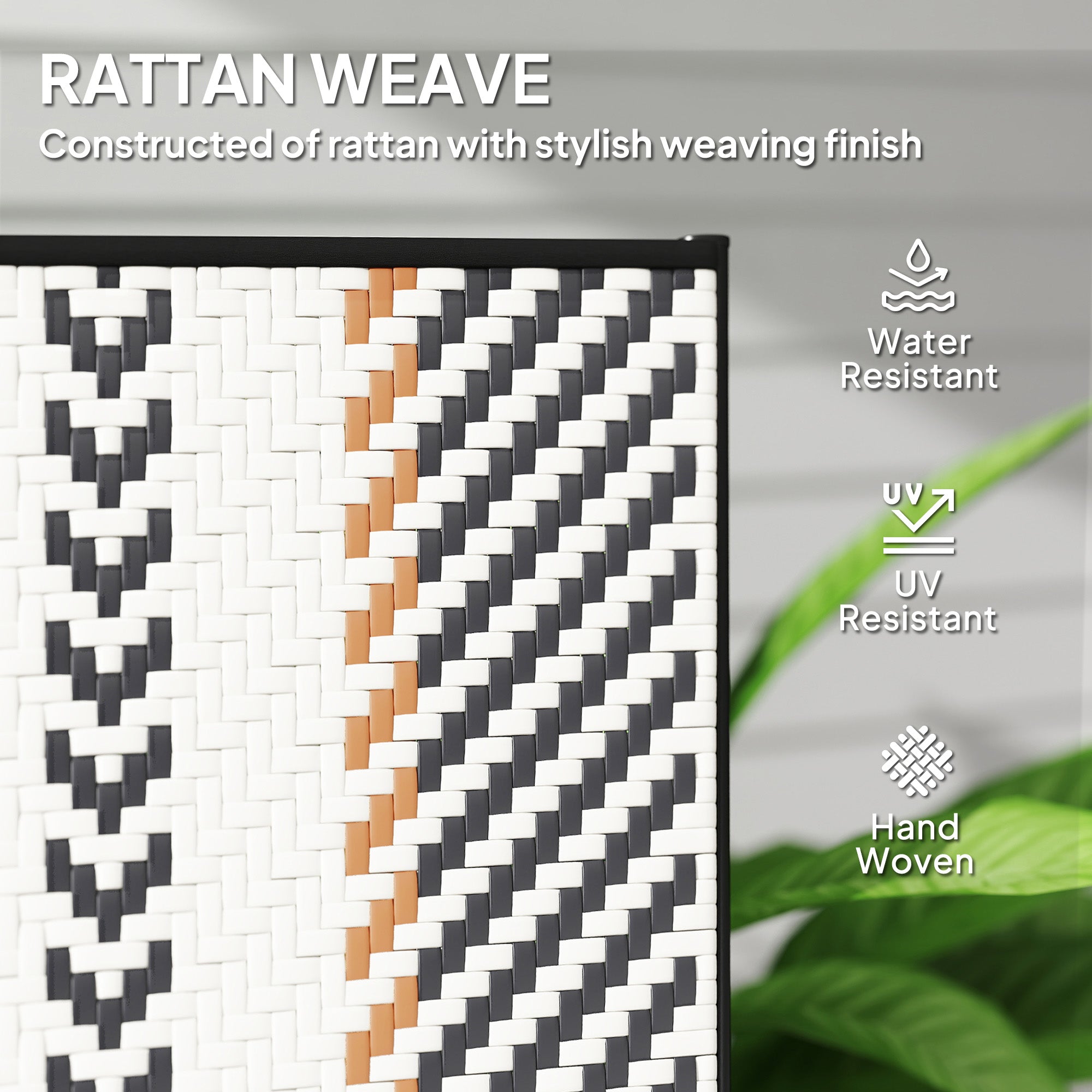 Set of Two Reclining Garden Chairs, 5-Position Rattan, Multicolour