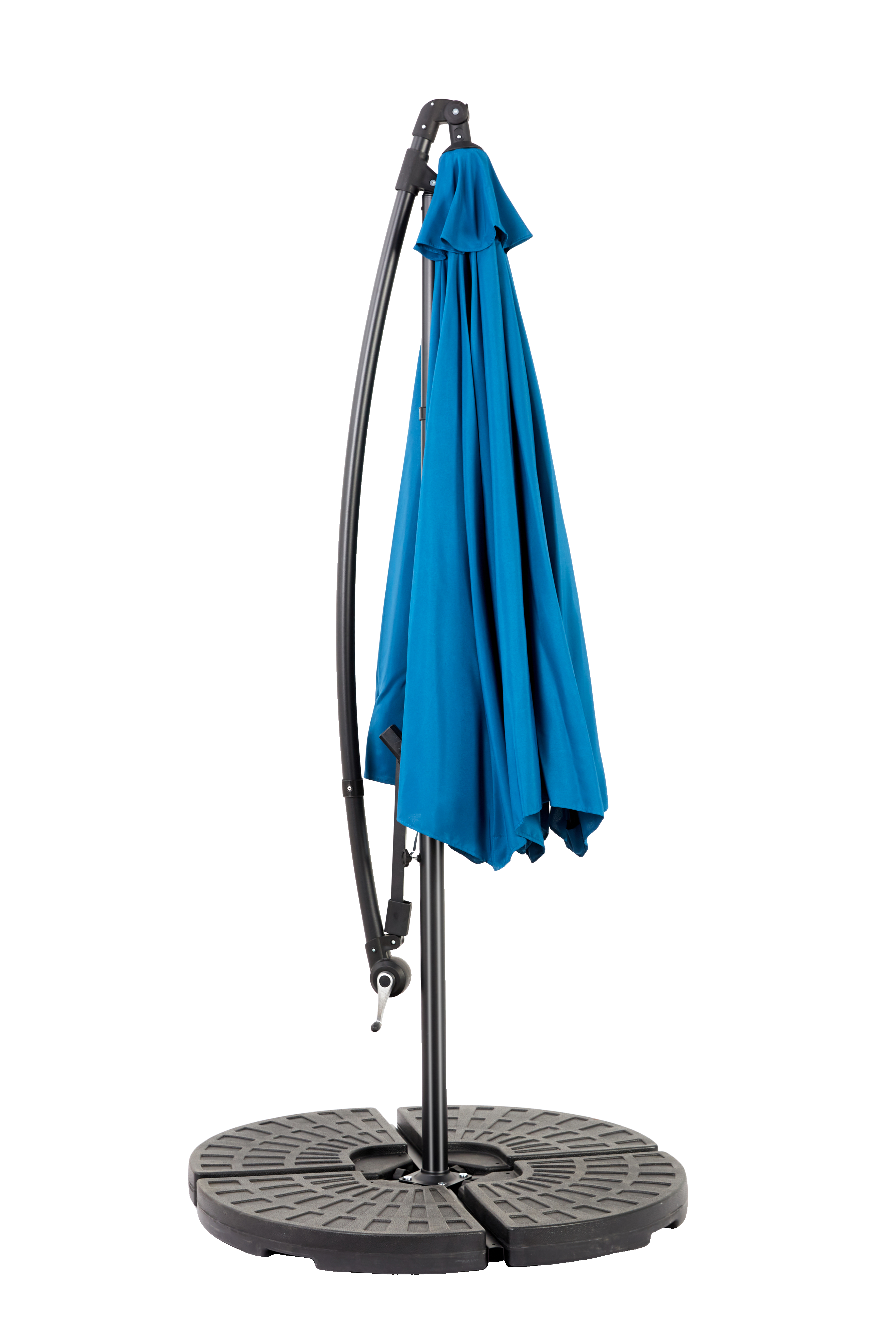 Double Sided Outdoor Umbrella, 14.8 Ft Rectangular Large with Crank, Blue