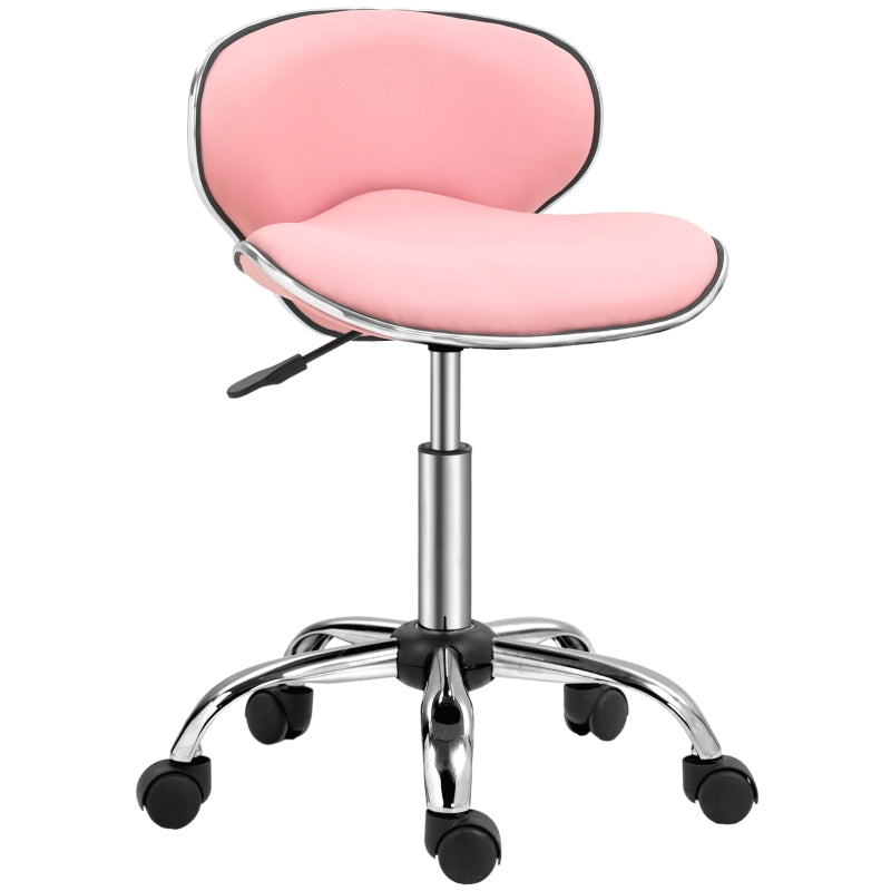 Adjustable Rolling Swivel Stool Salon Chair for Spa, Pink